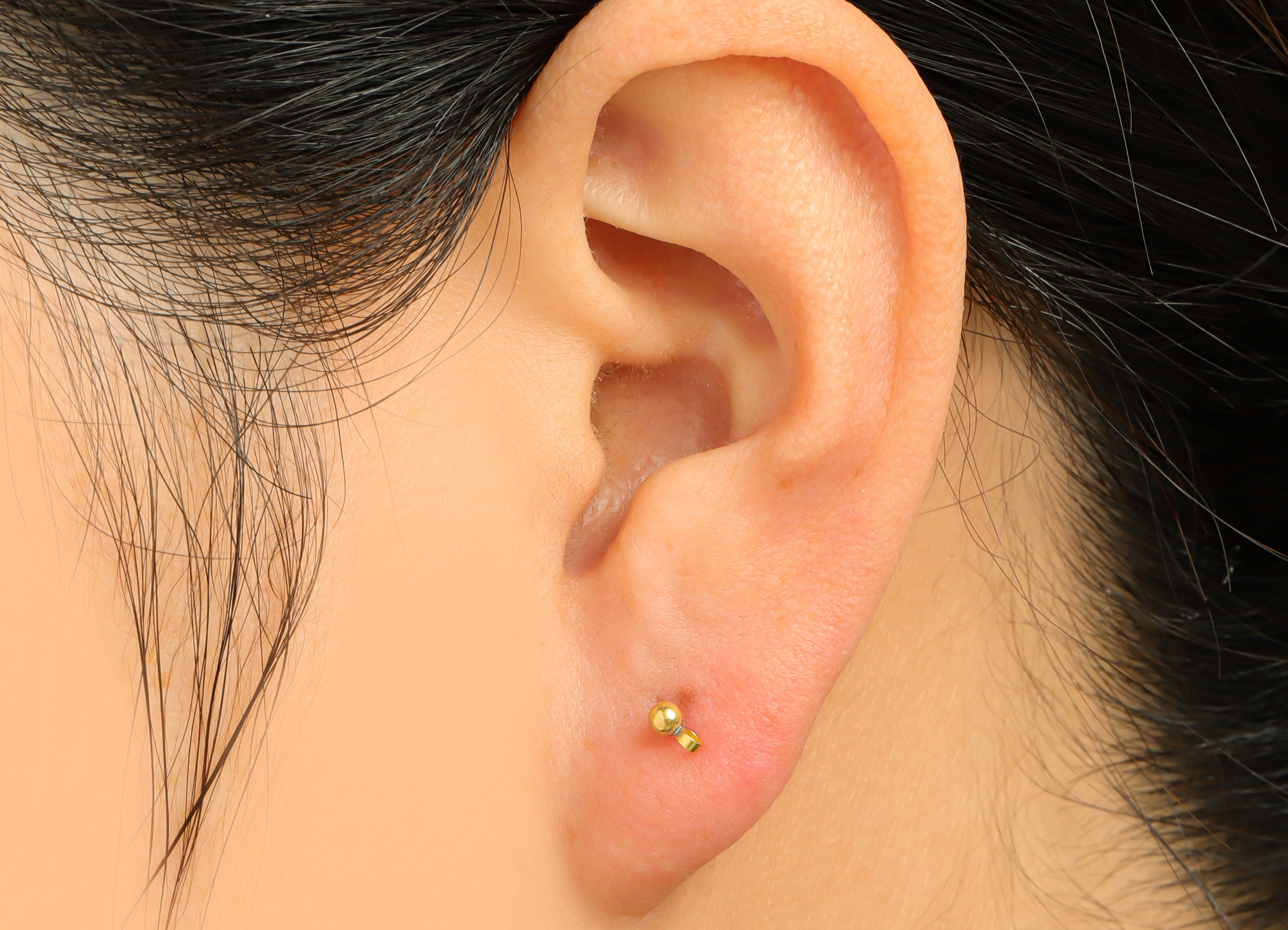 2.5mm Ball Stud Earrings With Loop - Brass Ball Pad Stud - Brass Bead Earring Post- Earring Charms - Jewelry Supplies - 14x4x2mm -PP9977-2.5 - DOMEDBAZAAR