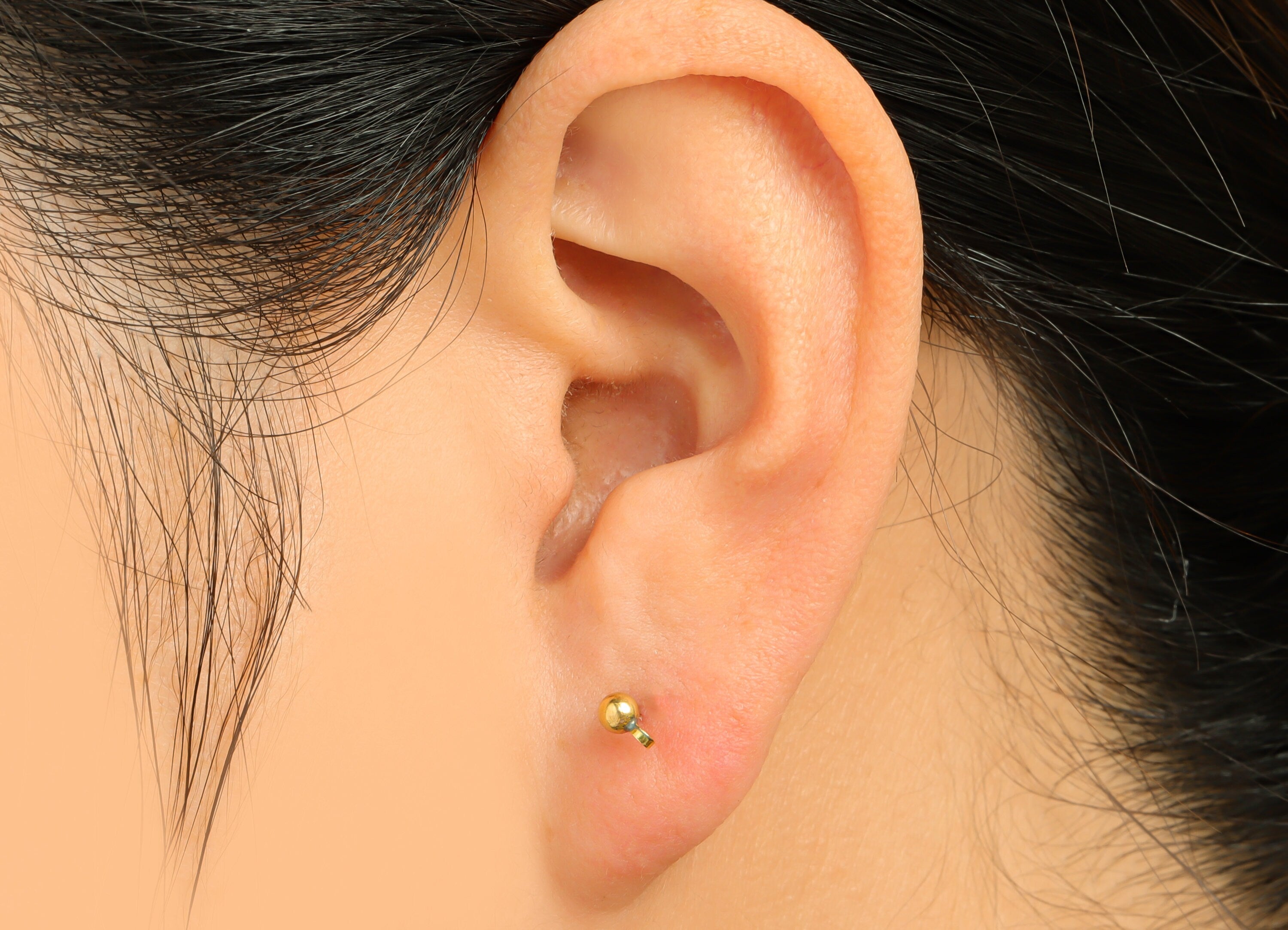 3mm Ball Stud Earrings With Loop - Brass Ball Pad Stud - Brass Bead Earring Post- Earring Charms - Jewelry Supplies - 15.5x4.9x3mm -PP9977-3 - DOMEDBAZAAR