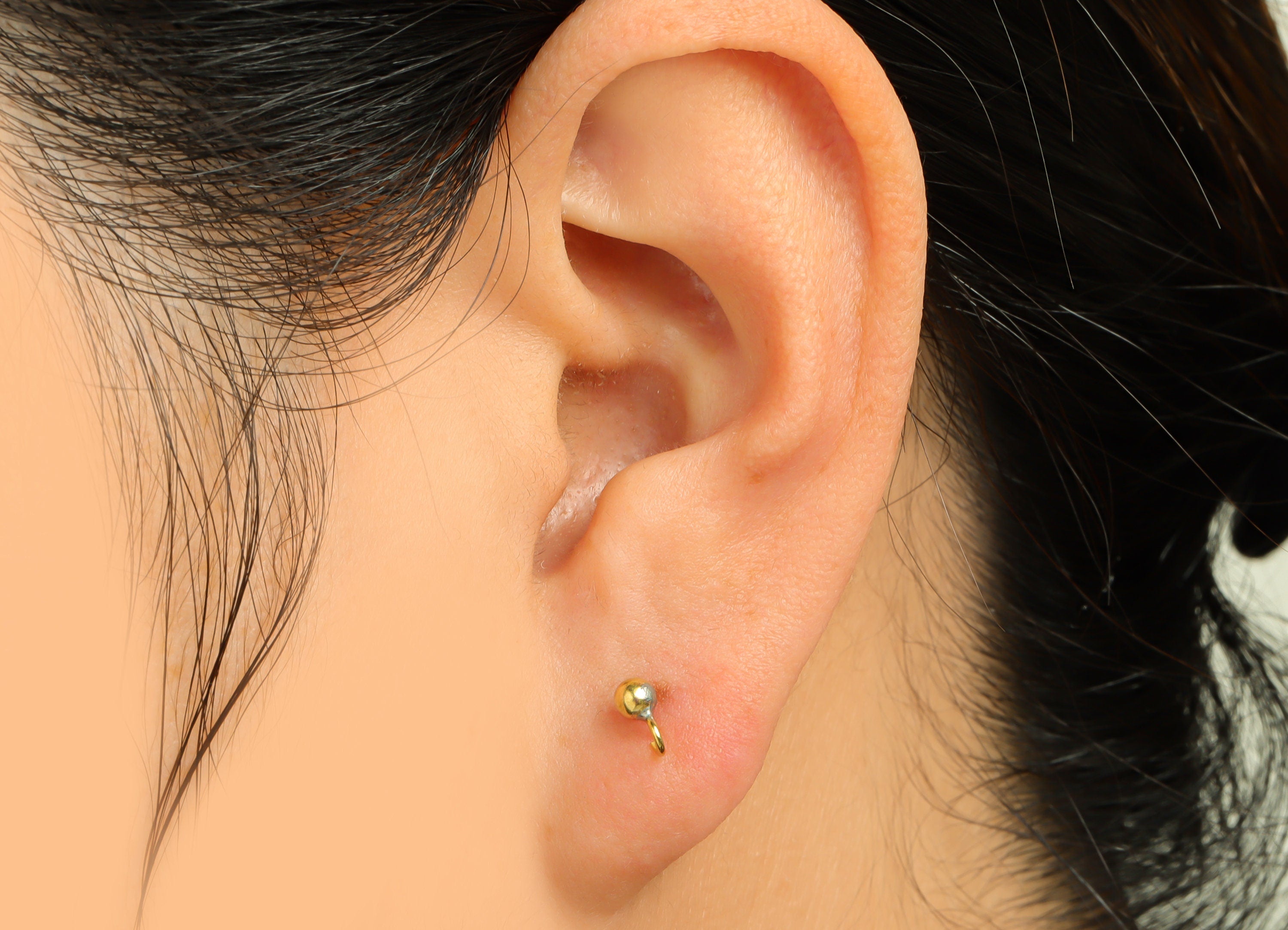 3mm Ball Stud Earrings With Loop - Brass Ball Pad Stud - Brass Bead Earring Post- Earring Open Loop - Jewelry Supplies - 14x5x2mm -PP9899-3 - DOMEDBAZAAR