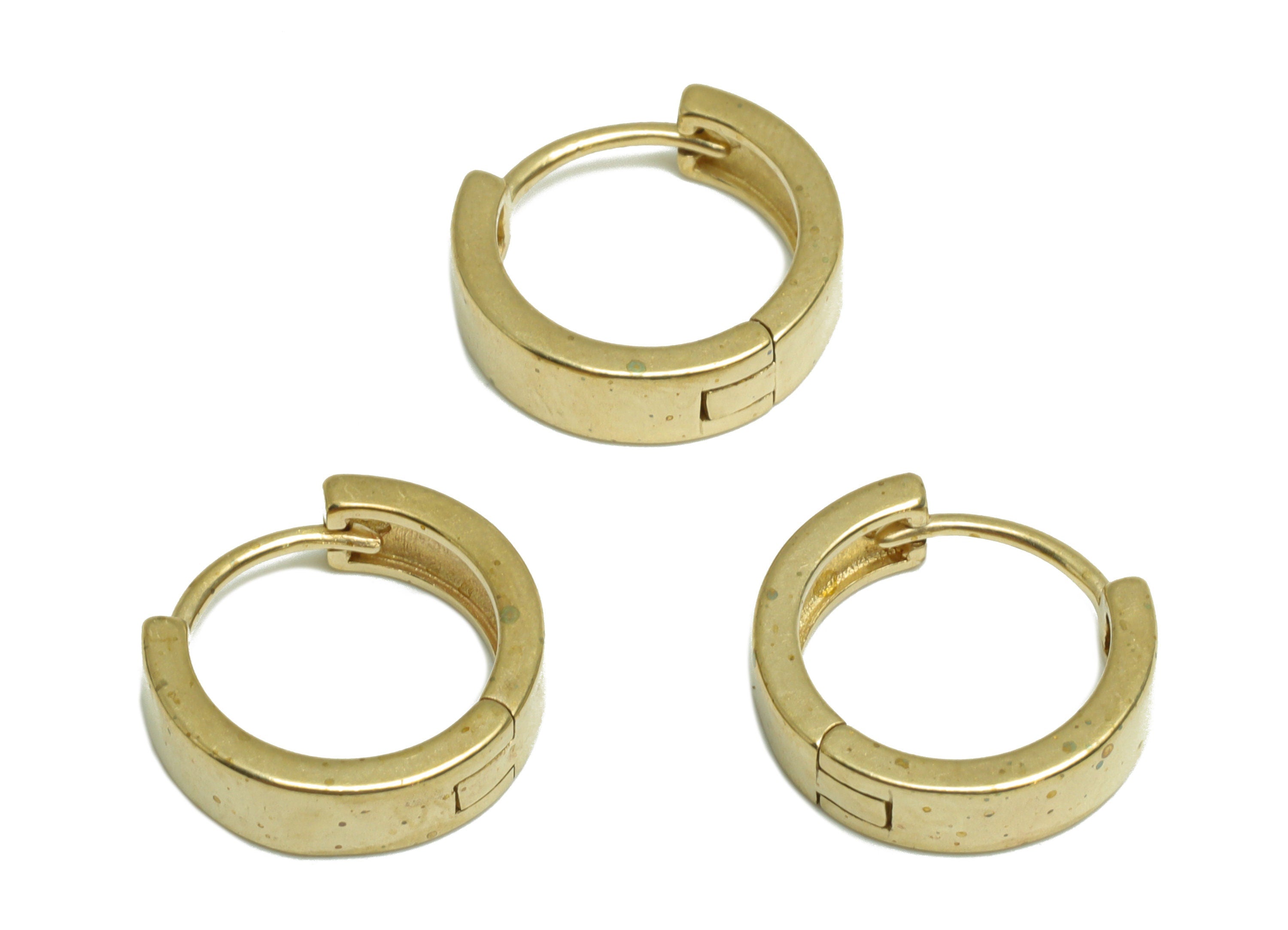 Brass Thick Huggie Hoop Earring - Raw  Brass Wide Hoop Earring - Brass Huggie Earring With Hole - Mini Teardrop Earring - 14x13x4mm - PP9979 - DOMEDBAZAAR