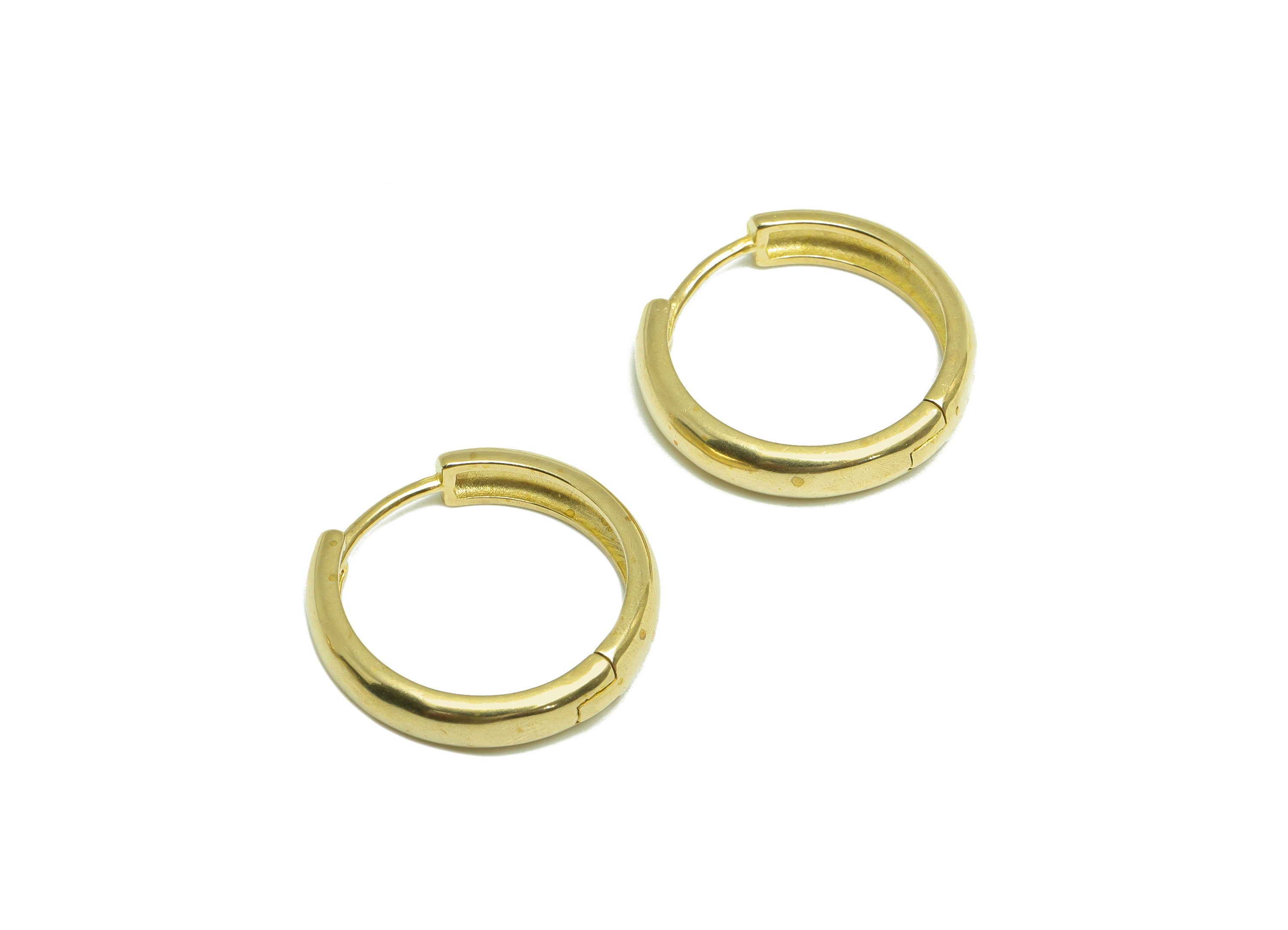 Brass Huggie Hoop Earring - Brass Hoop Round Earring - Brass Clasp Huggie Earring - Brass Earring Hoop - 20x19x4mm - PP9901 - DOMEDBAZAAR