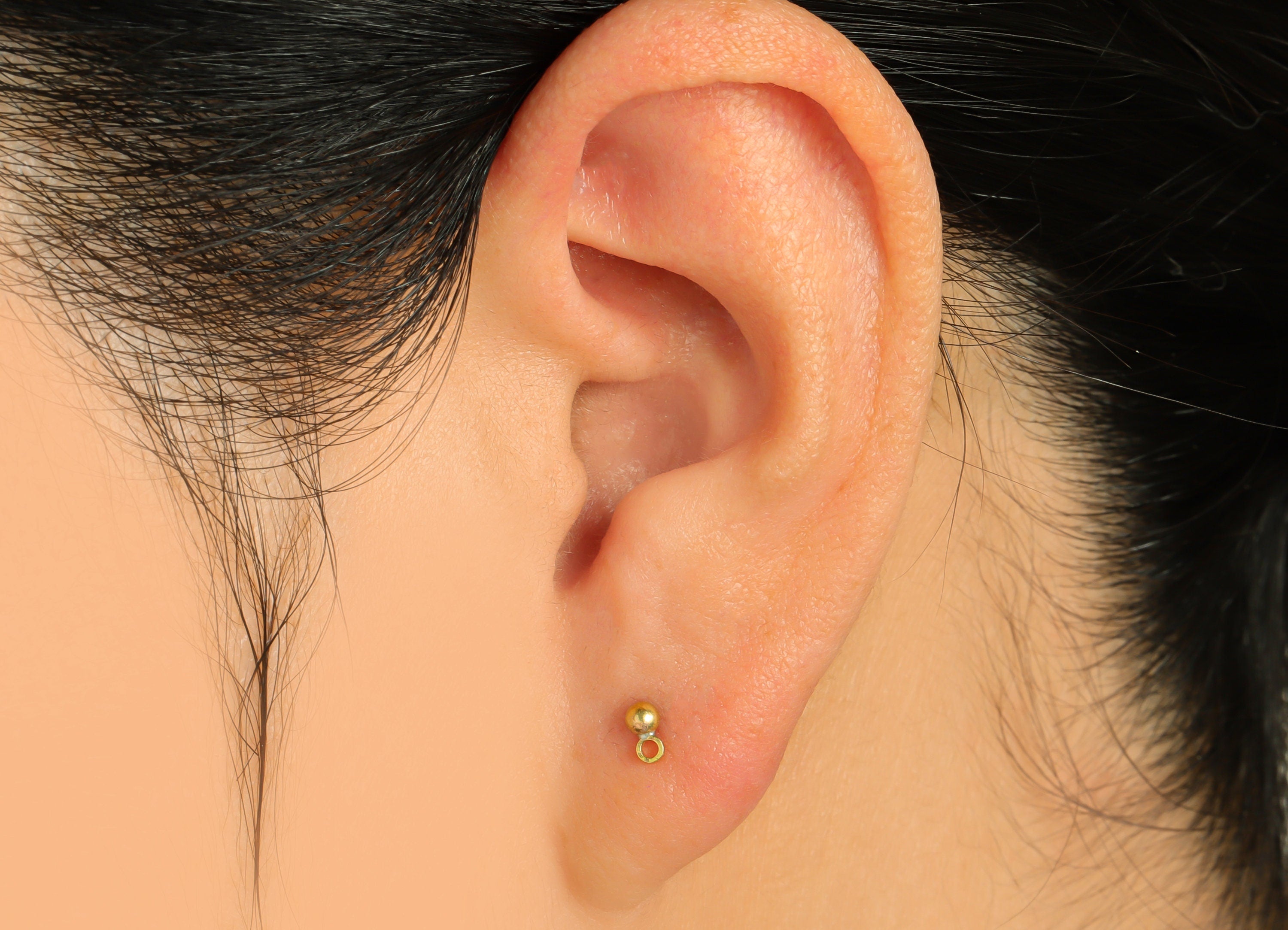 2.5mm Ball Stud Earring With Loop - Brass Ball Pad Stud - Brass Bead Earring Post- Raw Brass Ball Earring Loop - Jewelry Supplies - PP9620 - DOMEDBAZAAR