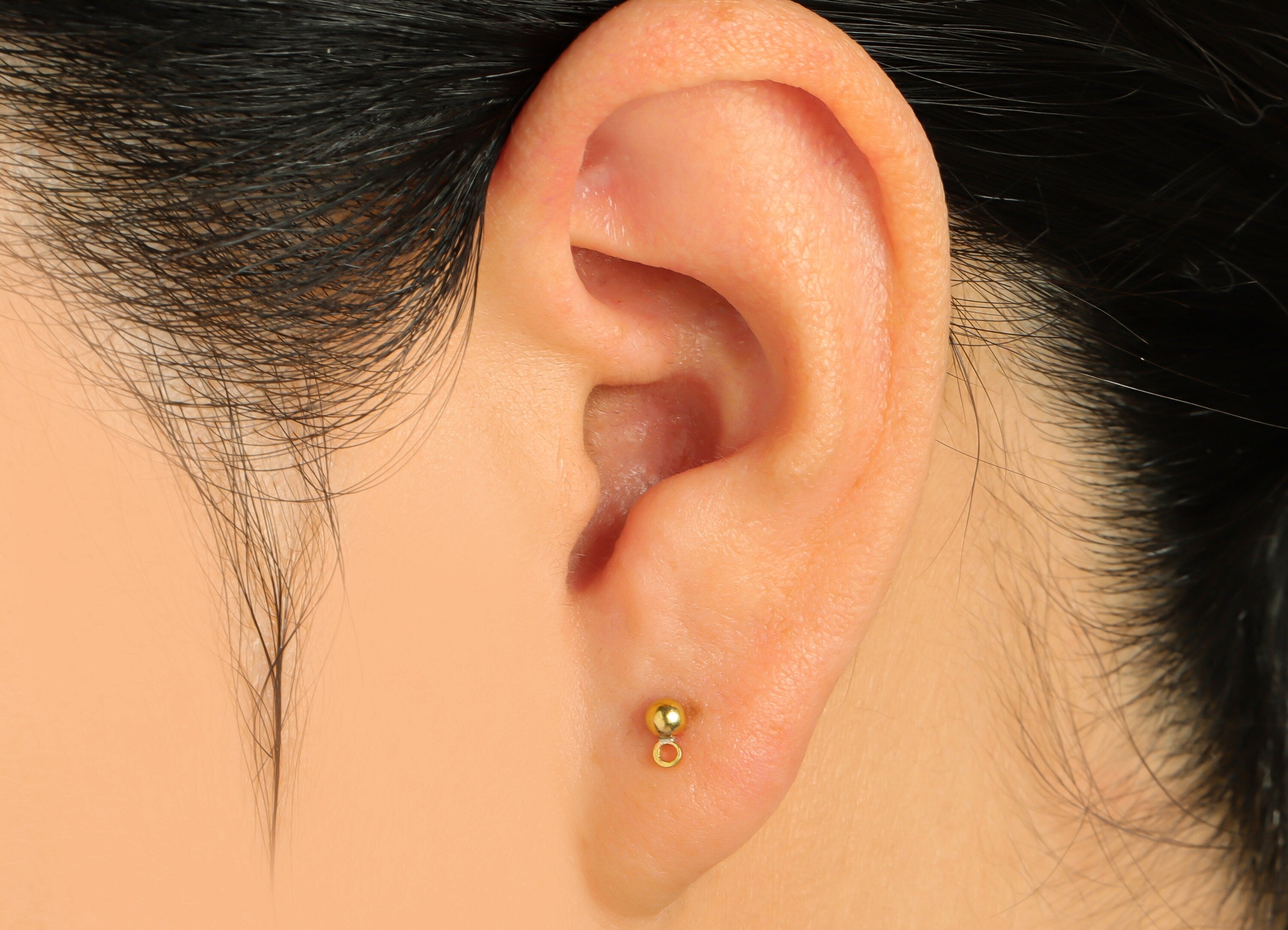 3mm Ball Stud Earring With Loop - Brass Ball Pad Stud - Brass Bead Earring Post- Raw Brass Ball Earring Loop - Jewelry Supplies - PP9621 - DOMEDBAZAAR