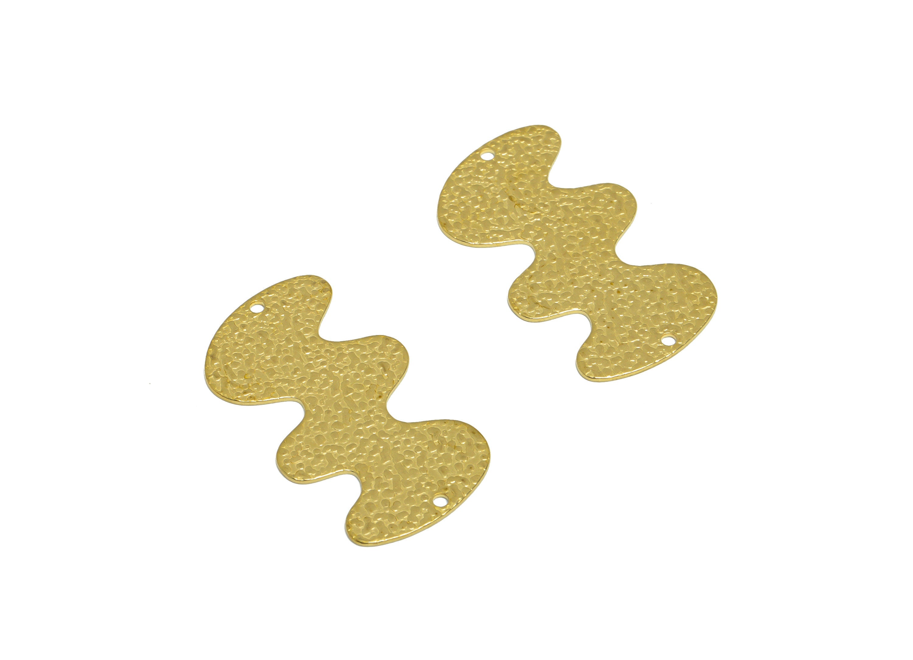 Cloud Earring Connector - Raw Brass Textured Cloud Earring Charms - Earrings Finding - Brass Cloud Connector - 30.5x17x0.64mm - PP10218 - DOMEDBAZAAR