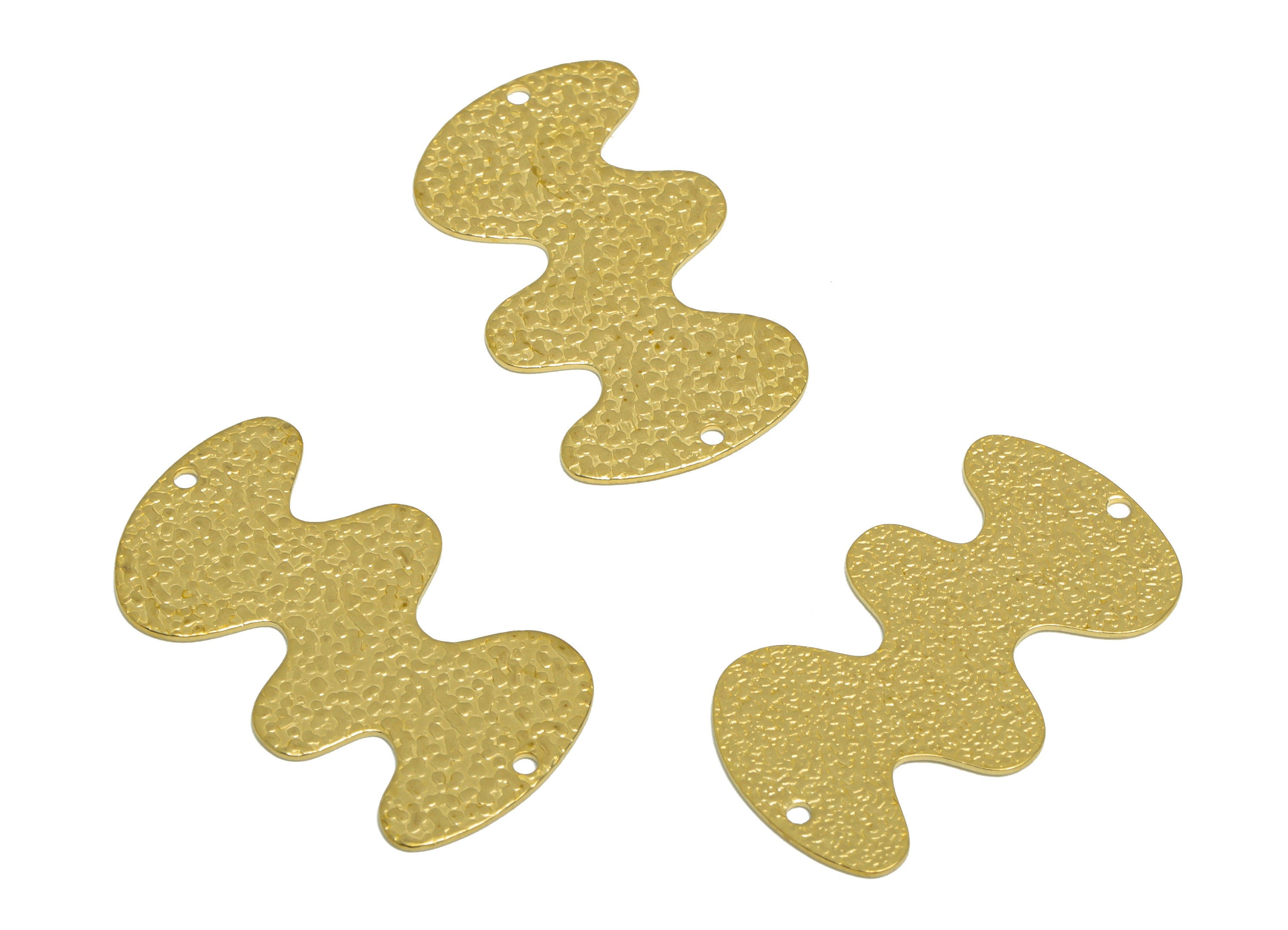 Cloud Earring Connector - Raw Brass Textured Cloud Earring Charms - Earrings Finding - Brass Cloud Connector - 30.5x17x0.64mm - PP10218 - DOMEDBAZAAR