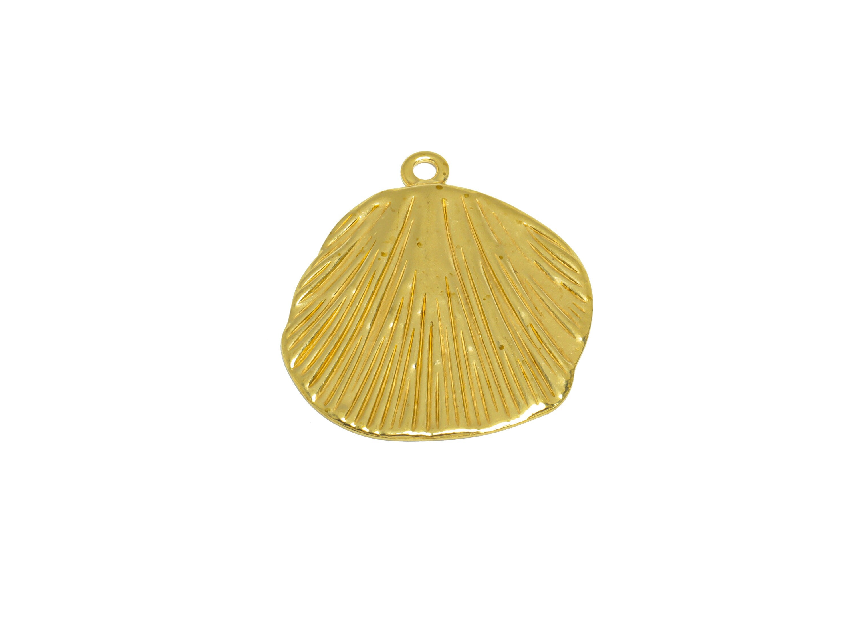Textured Round Earring Charm - Raw Brass Geometry Earring Charm - Brass Textured Circle Pendant - Earring Finding - 32x27x0.9mm - PP10268 - DOMEDBAZAAR