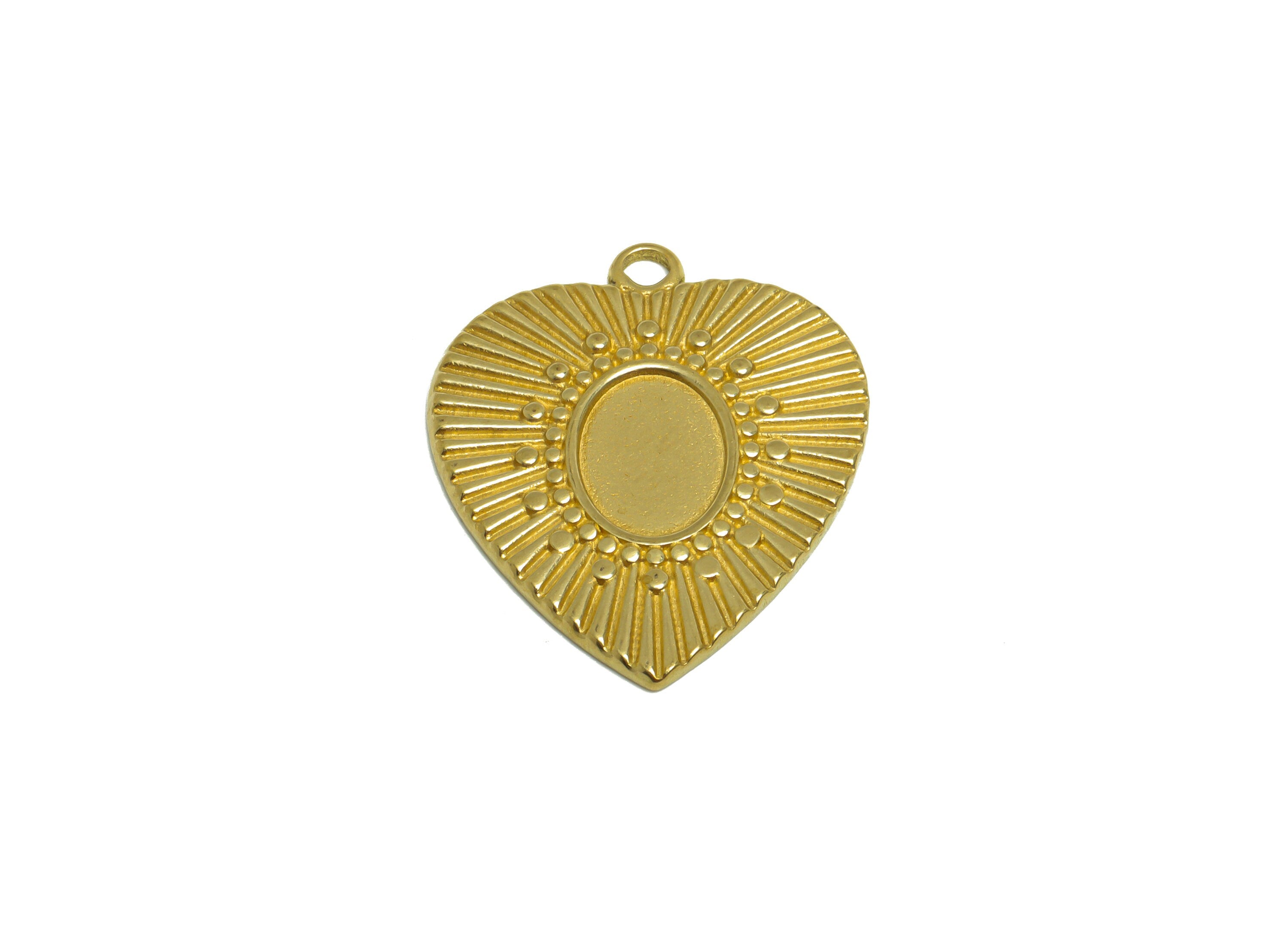 Brass Heart Earring Pendant - Raw Brass Antique Vintage Charm - Brass Heart Pendant For Diamond - For Necklace - 29.3x25x1.9mm - PP10189 - DOMEDBAZAAR