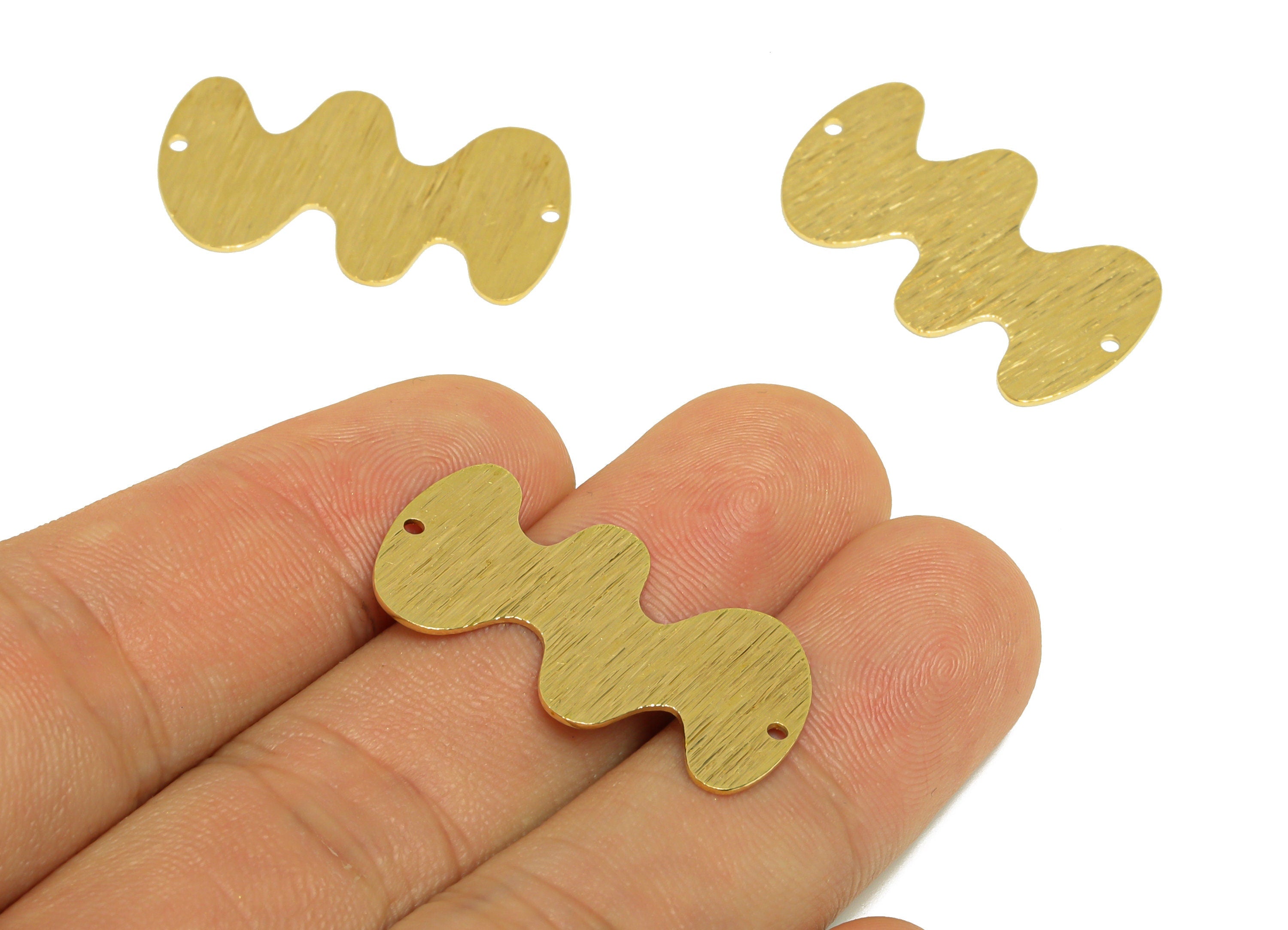 Brass Cloud Earring Connector - Raw Brass Cloud Earring Charms - Earrings Finding - Textured Cloud Connector - 30.4x17x0.62mm - PP10274 - DOMEDBAZAAR