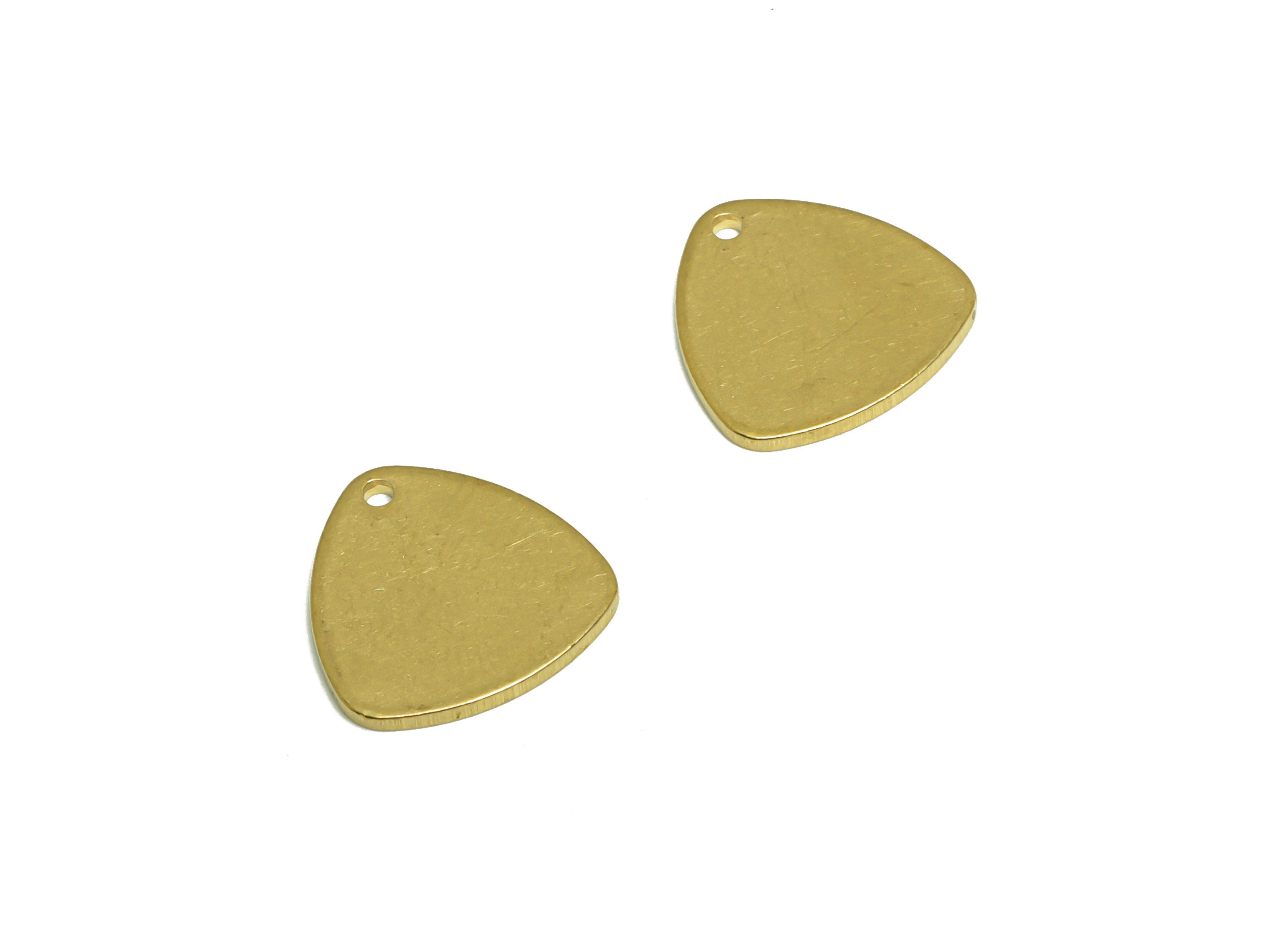 Brass Triangle Earring Charm - Raw Brass Oval Triangle Earring Charm - Brass Geometry Pendant - Earring Finding - 13x13x1mm - PP10192 - DOMEDBAZAAR