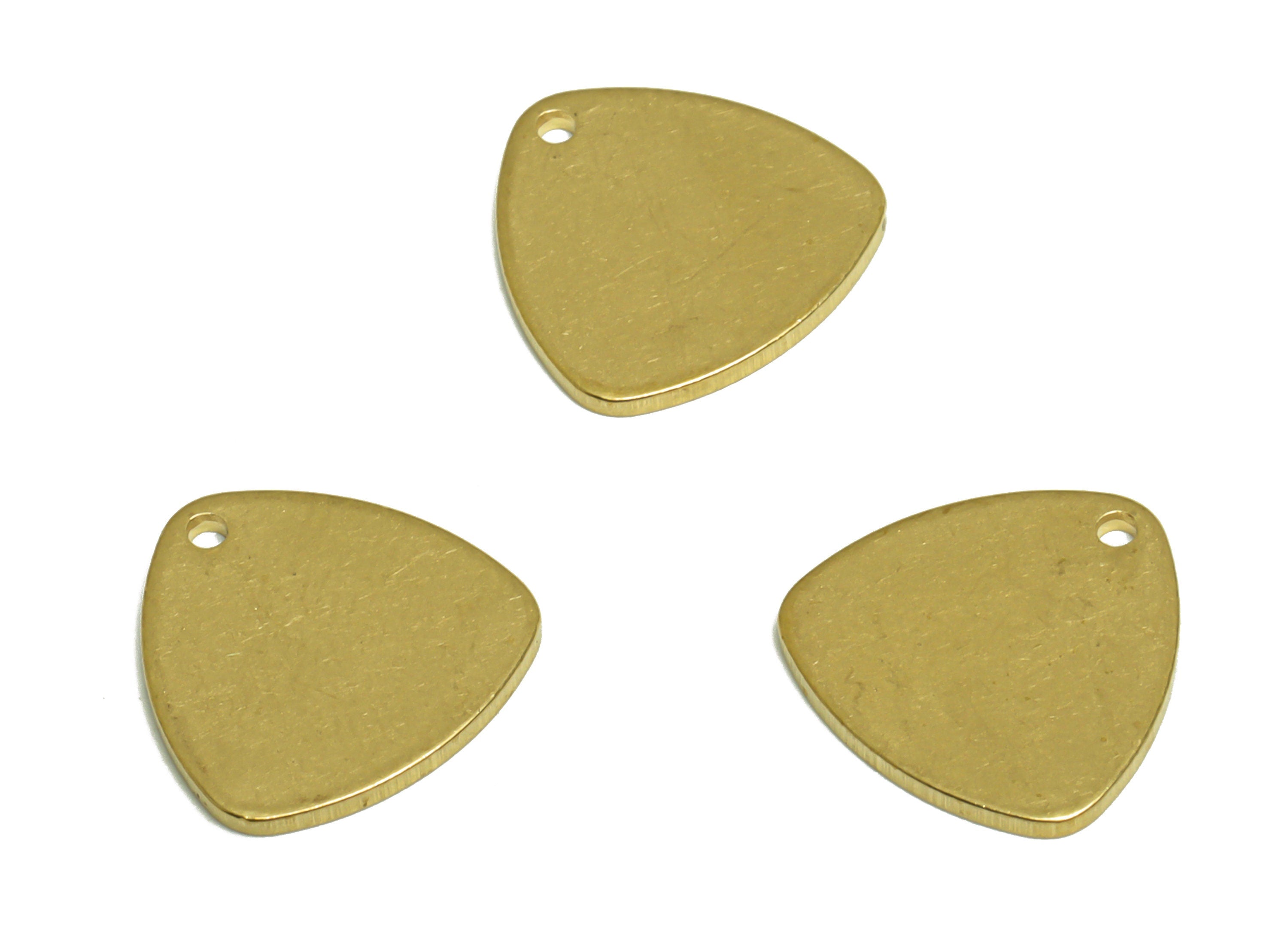 Brass Triangle Earring Charm - Raw Brass Oval Triangle Earring Charm - Brass Geometry Pendant - Earring Finding - 13x13x1mm - PP10192 - DOMEDBAZAAR