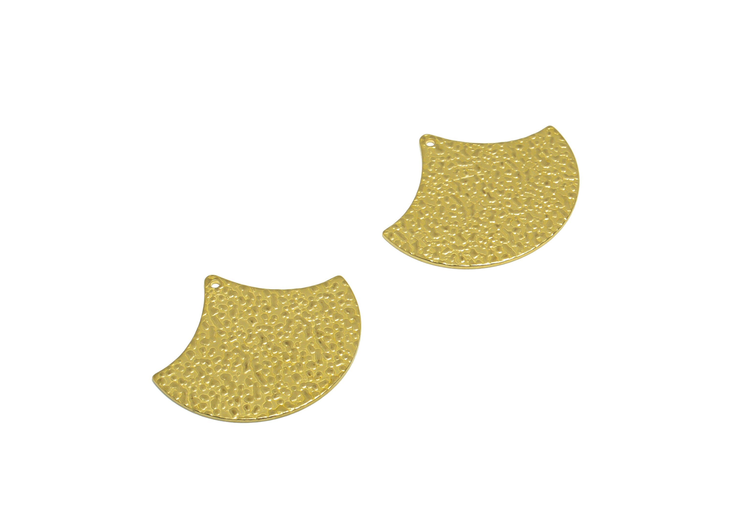 Brass Textured Earring Charm - Raw Brass Textured Geometry Earring Charm - Brass Geometry Pendant - Earring Finding - 23x20x0.65mm - PP10234 - DOMEDBAZAAR
