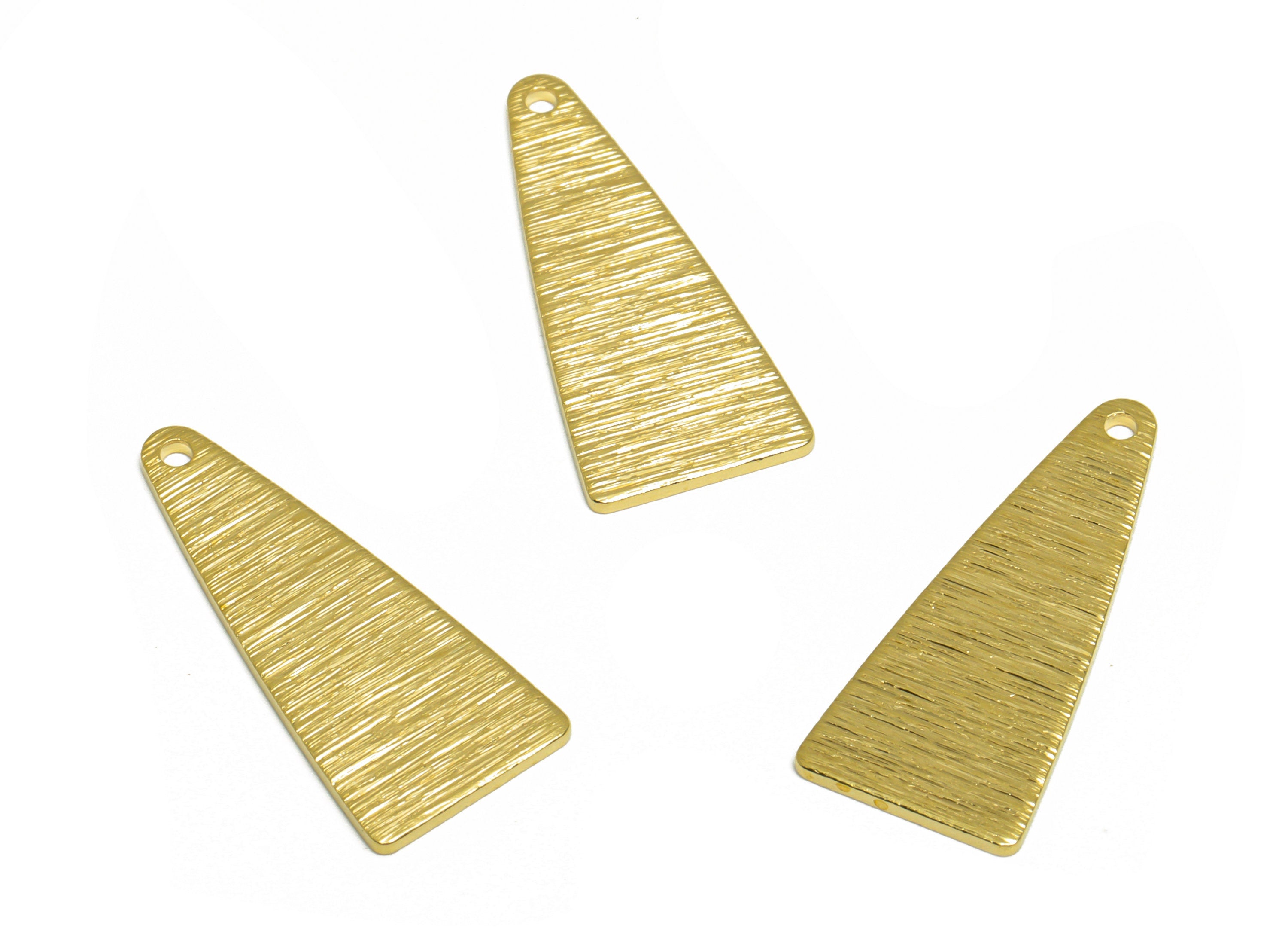 Brass Triangle Earring Charm - Raw Brass Textured Triangle Earring Charm - Geometry Earring Charm - Earring Finding - 25x11x1mm - PP10249 - DOMEDBAZAAR
