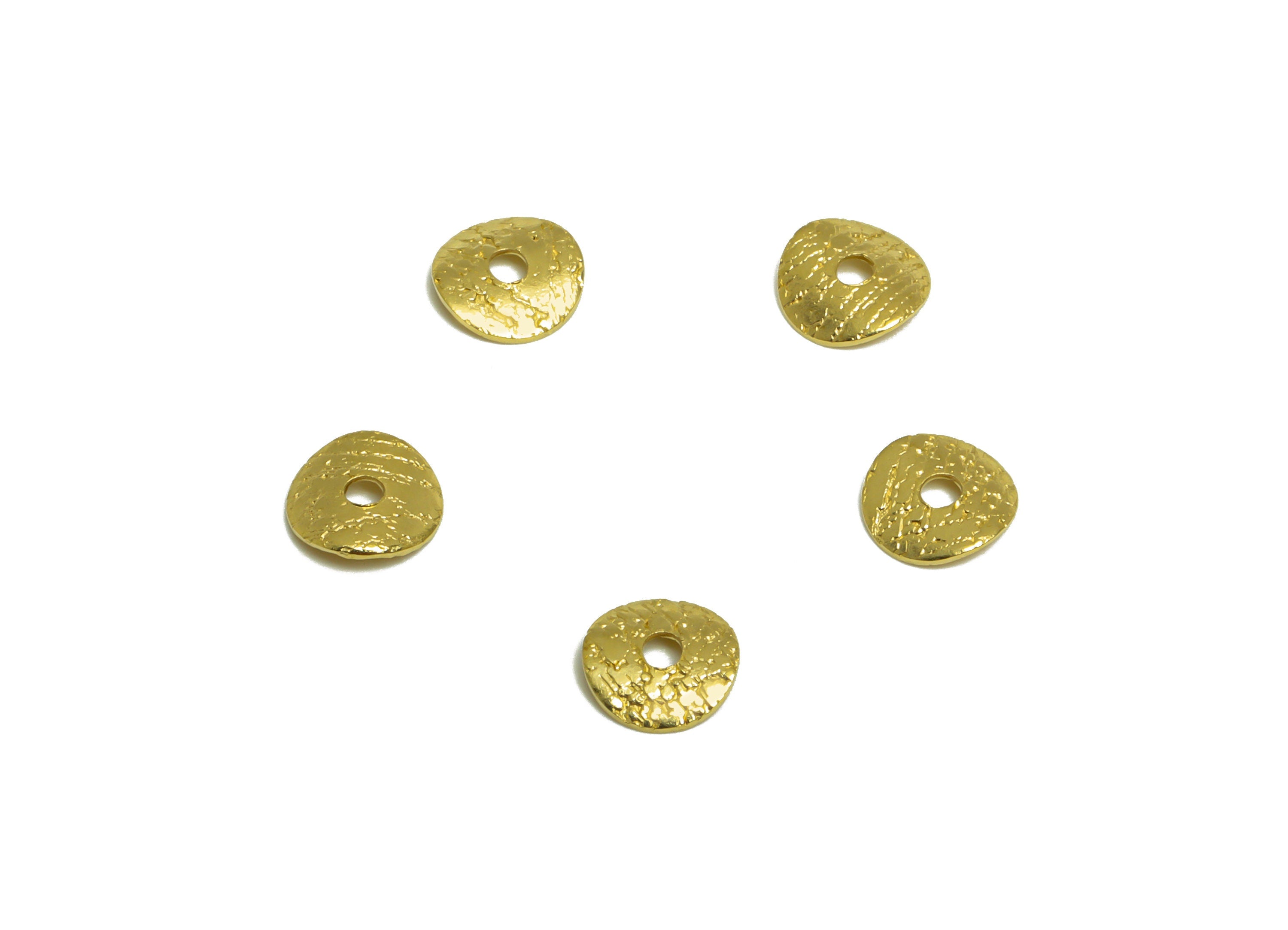 Brass Hammered Space Beads - Raw Brass 6mm Donut Spacer Earring Charm - Brass Circle Earring Charm - Earring Finding - 6x6x1.3mm - PP10232 - DOMEDBAZAAR