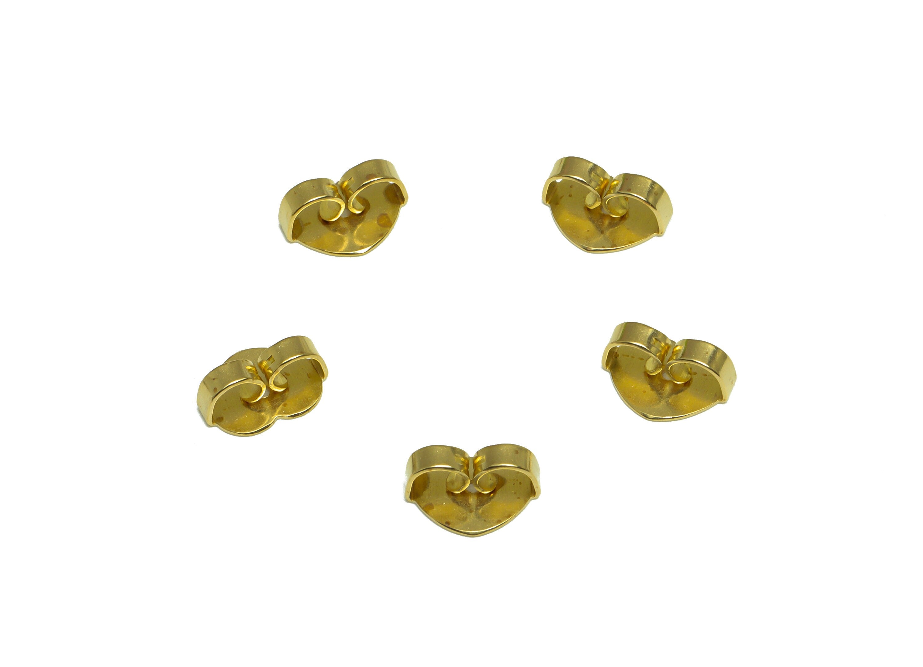 Brass Heart Earring Back - Brass Stud Earring Back Stopper - Earring Post Nuts Stopper - Earring Wire Back - Post Back - 9x7x3.9mm - PP10118 - DOMEDBAZAAR