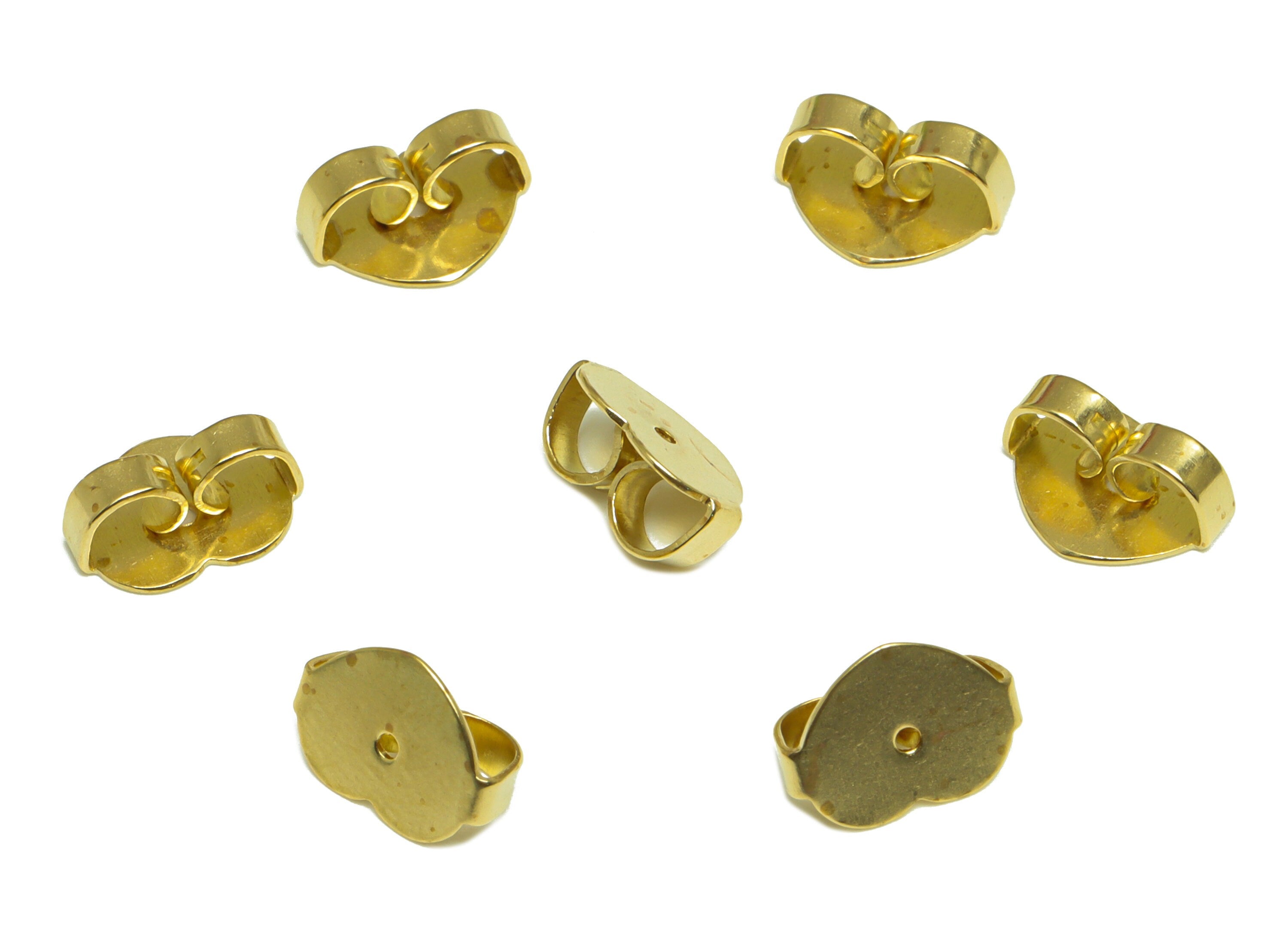 Brass Heart Earring Back - Brass Stud Earring Back Stopper - Earring Post Nuts Stopper - Earring Wire Back - Post Back - 9x7x3.9mm - PP10118 - DOMEDBAZAAR