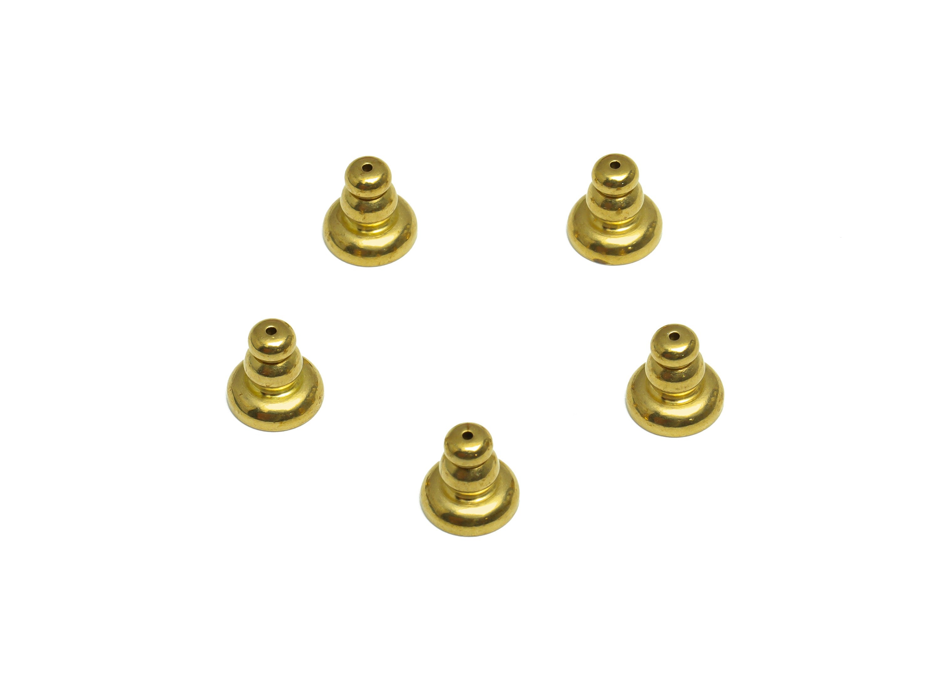 Brass Gourd Earring Back - Brass Stud Earring Back Stopper - Earring Post Nuts Stopper - Rubber Earring Back - 7x7x7mm - PP10129 - DOMEDBAZAAR