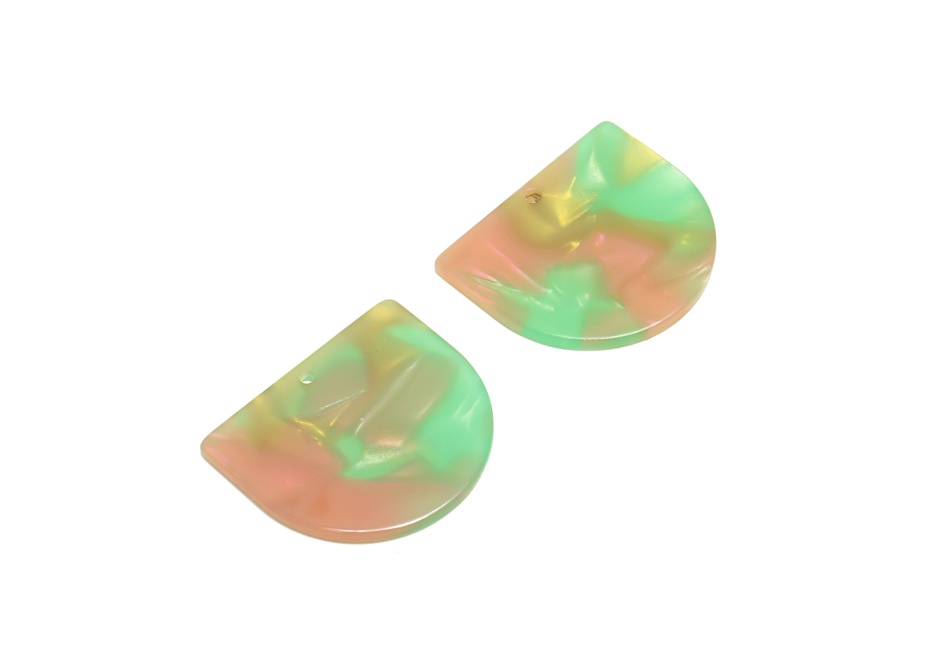 Acetic Acid D Charms - Acetic Domed Earring Charm - Acetic Domed Rainbow Pendant - Color Code: A783 - 33.45x29.09x2.5mm - AC1094-A783 - DOMEDBAZAAR