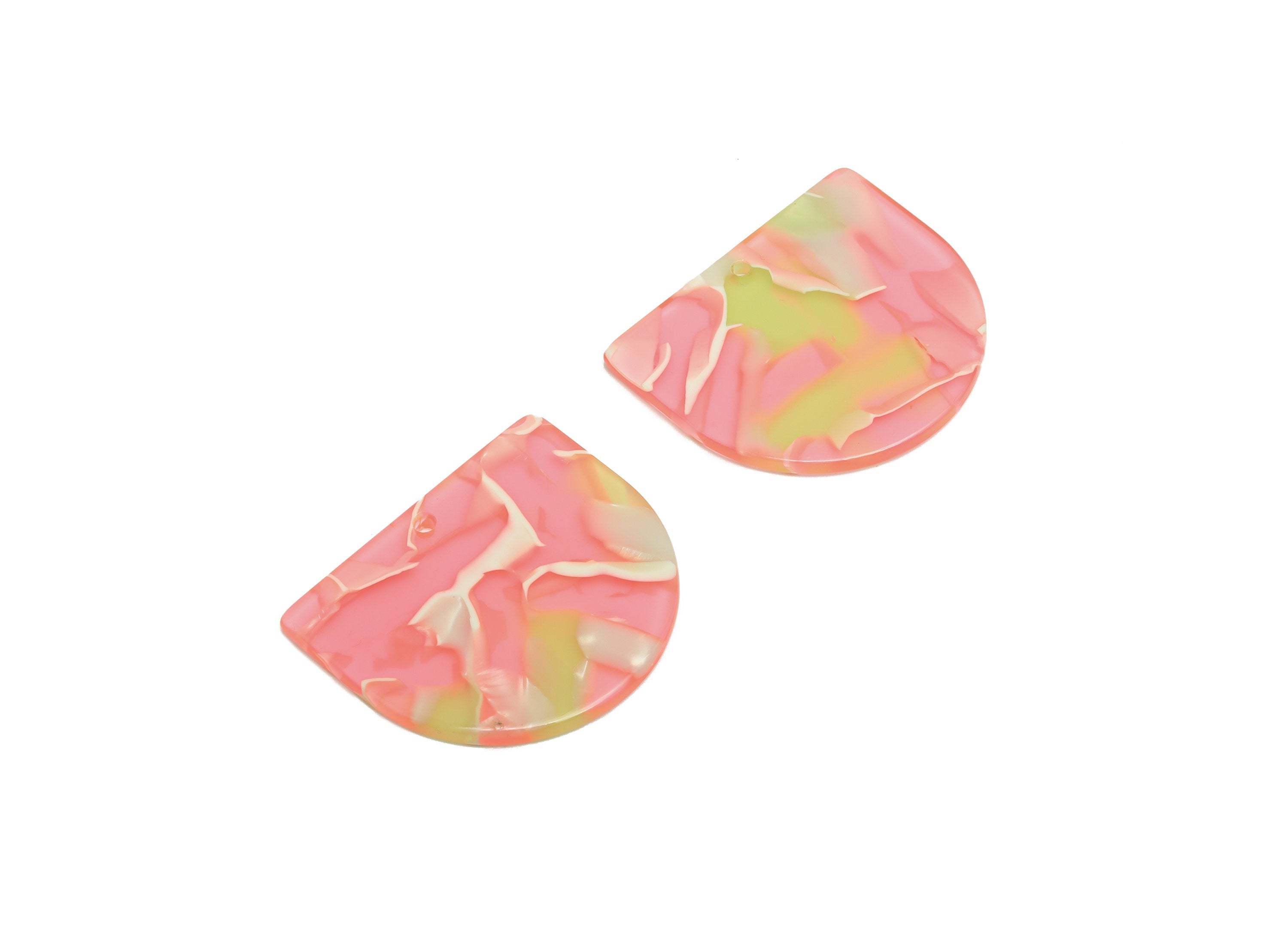 Acetic Acid D Charms - Acetic Domed Earring Charm - Acetic Domed Pink Pendant - Color Code: A1022 - 33.45x29.09x2.5mm - AC1094-A1021 - DOMEDBAZAAR