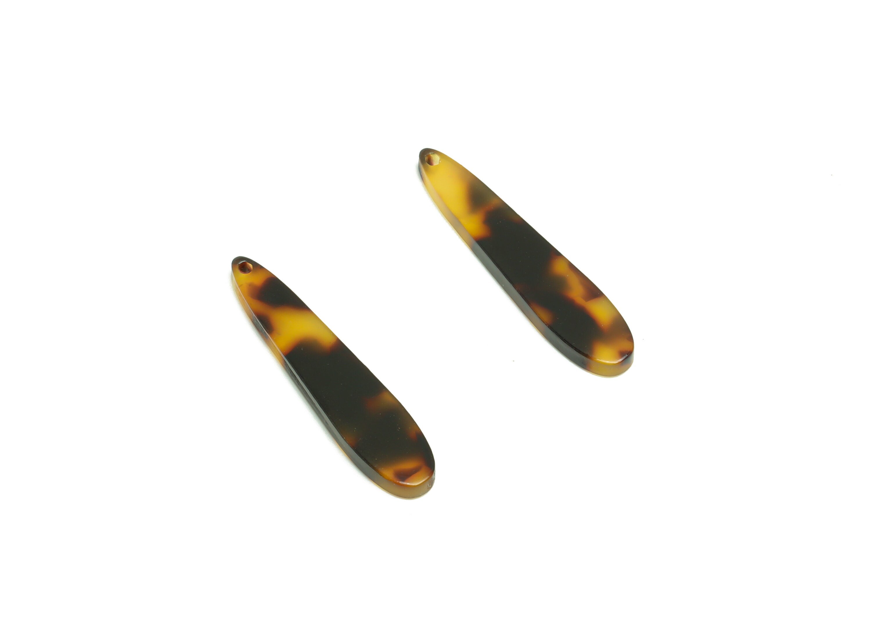 Acrylic Stick Charms - Acrylic Bar Earring and Pendant - Acrylic Tortoise Shell Teardrop Charm - Color Code: A894 - 33x7x2mm - AC1644-A894 - DOMEDBAZAAR