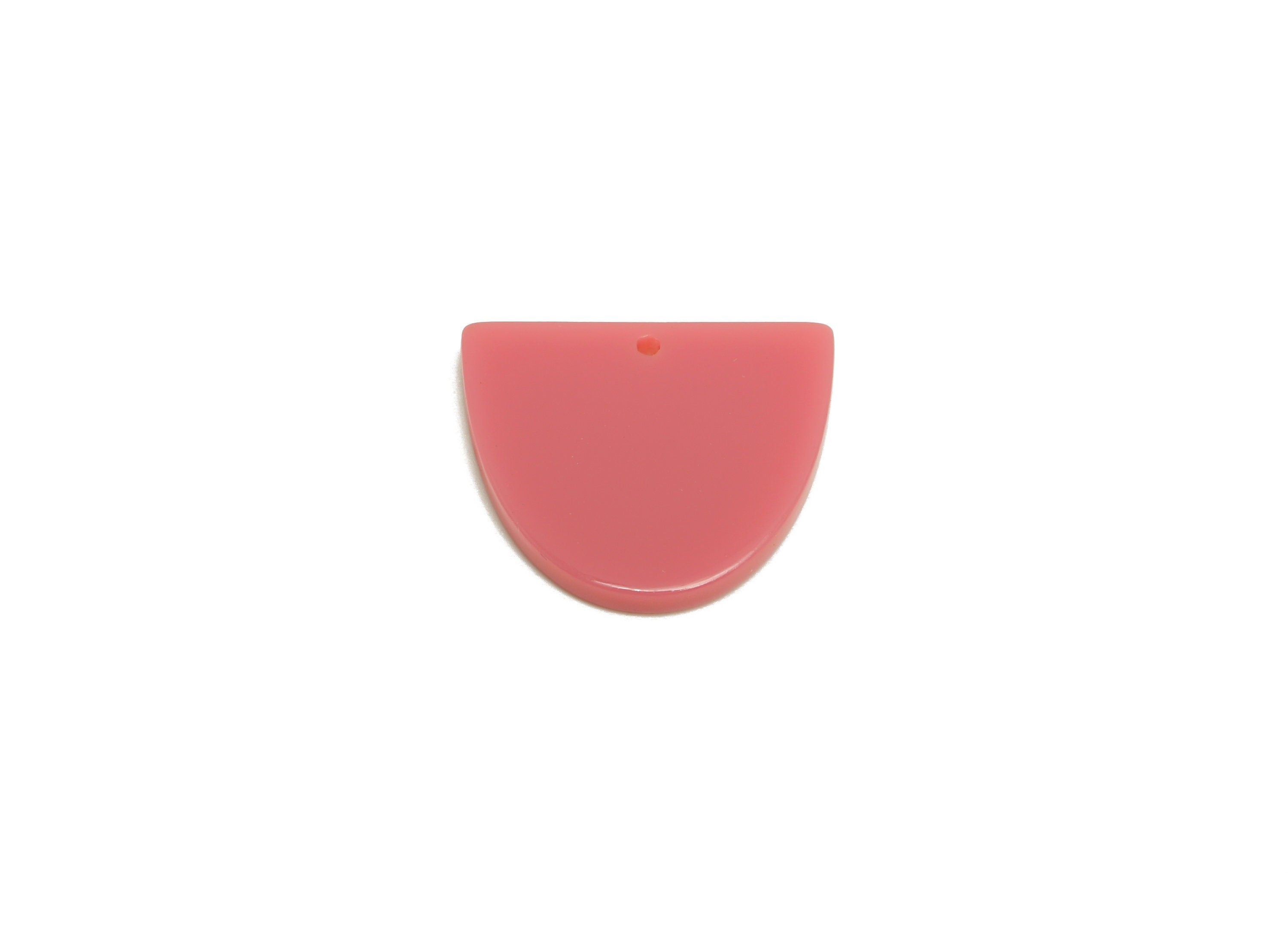 Acrylic D Earring Charms - Acrylic Domed Earring Charm - Acrylic Pink Domed Pendant - Color Code:A1025 - 21x18.48x2.7mm - AC2624-A1025 - DOMEDBAZAAR