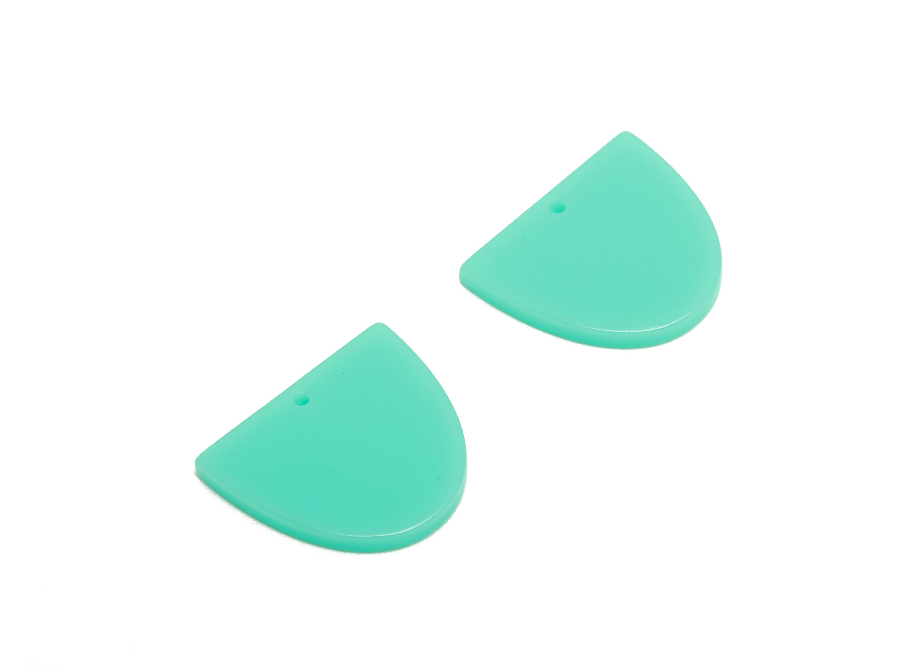 Acrylic D Earring Charms - Acrylic Domed Earring Charm - Acrylic Blue Domed Pendant - Color Code:A486 - 21x18.48x2.7mm - AC2624-A486 - DOMEDBAZAAR
