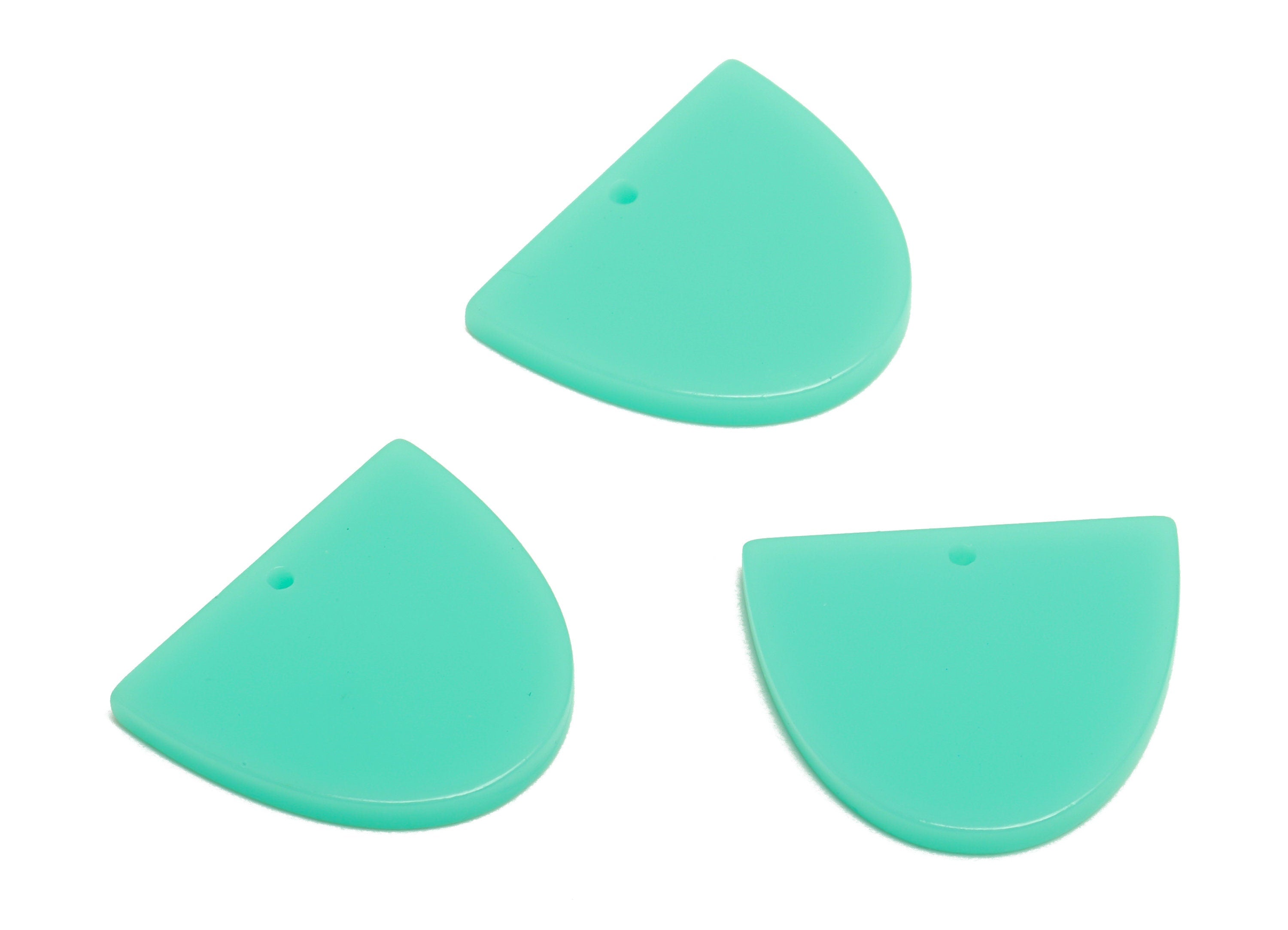 Acrylic D Earring Charms - Acrylic Domed Earring Charm - Acrylic Blue Domed Pendant - Color Code:A486 - 21x18.48x2.7mm - AC2624-A486 - DOMEDBAZAAR
