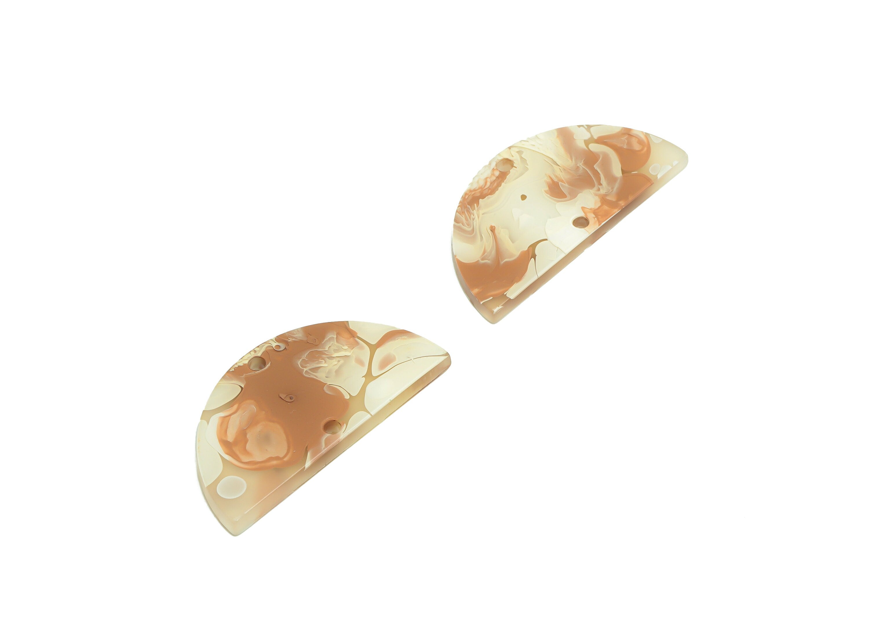 Acrylic D Earring Charms - Acrylic Domed Earring Charm - Half Moon Pendant - Color Code:A1038 - 33.56x16.88x2.62mm - AC2628-A1038 - DOMEDBAZAAR