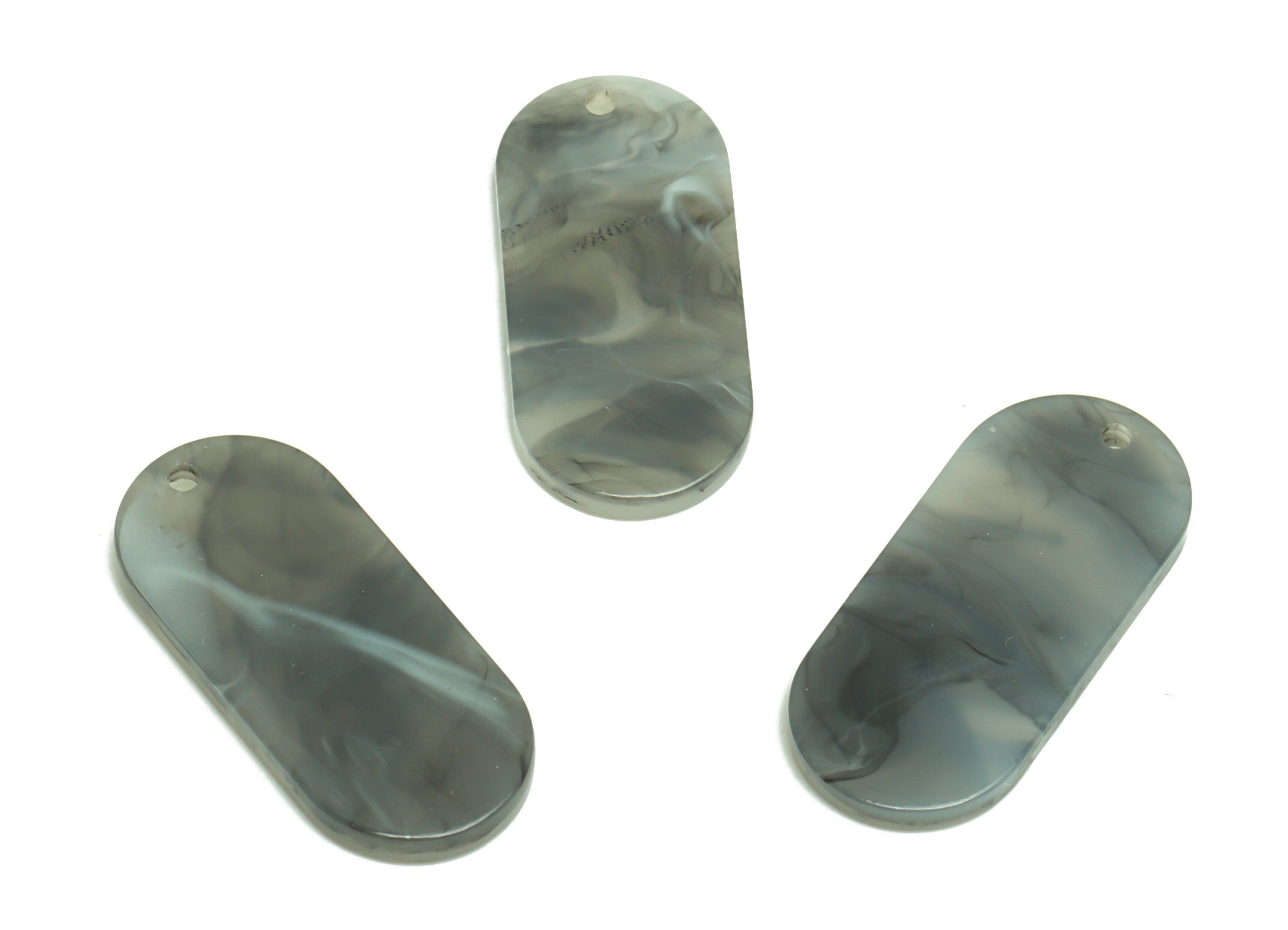 Acrylic Earring Charms - Acrylic Smoke Earrings Charms - Oval Pendant - Jewelry Supplies - Color Code: A1035 - 26.6x11.7x2.65mm - AC1209 - DOMEDBAZAAR