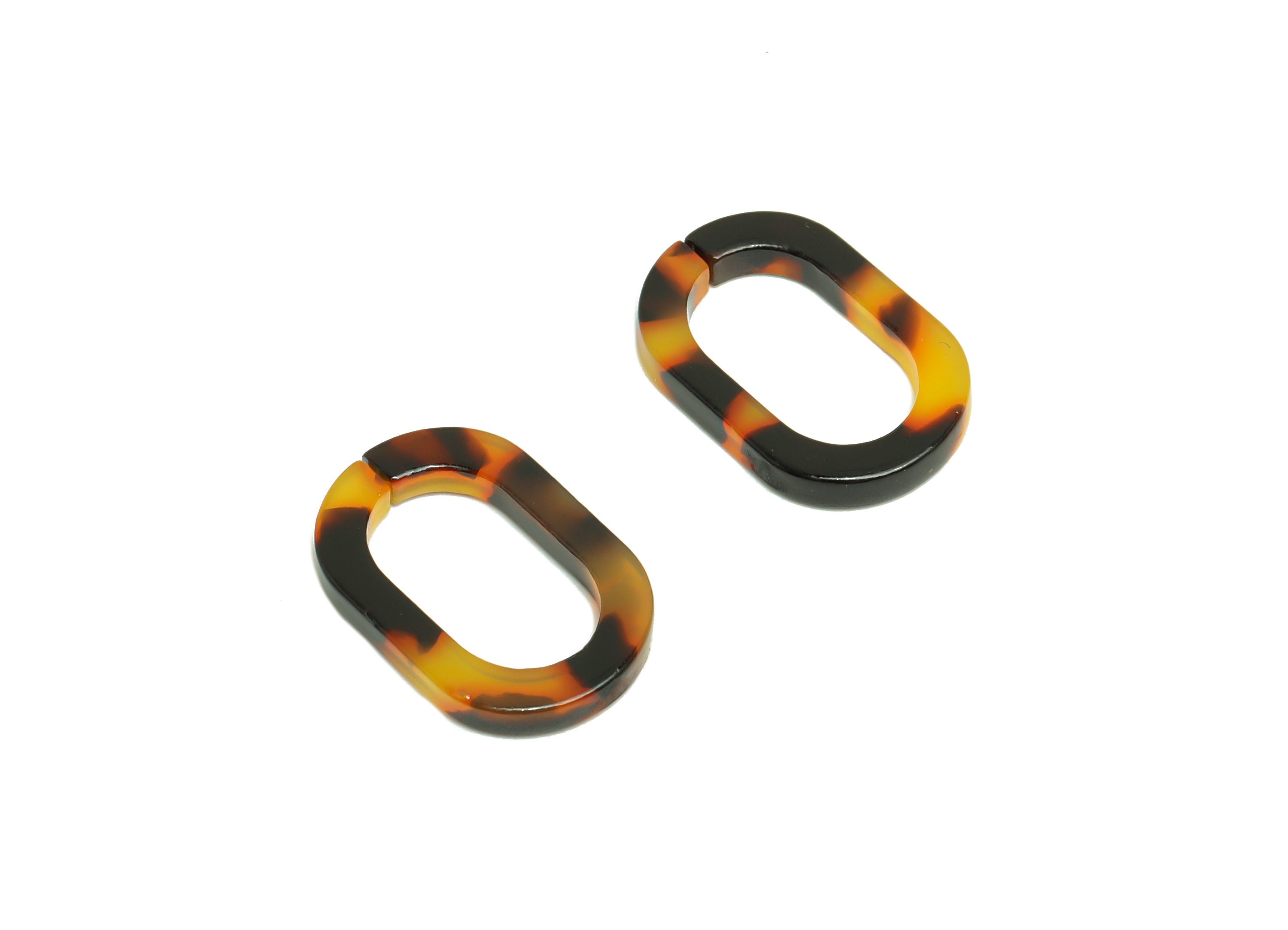 Acetic Acid Earring Charms - Acetic Oval Earrings Charms - Tortoise Shell Pendant - Oval Link Ring - Color Code: A01 - 19x13x2mm - AC2631 - DOMEDBAZAAR