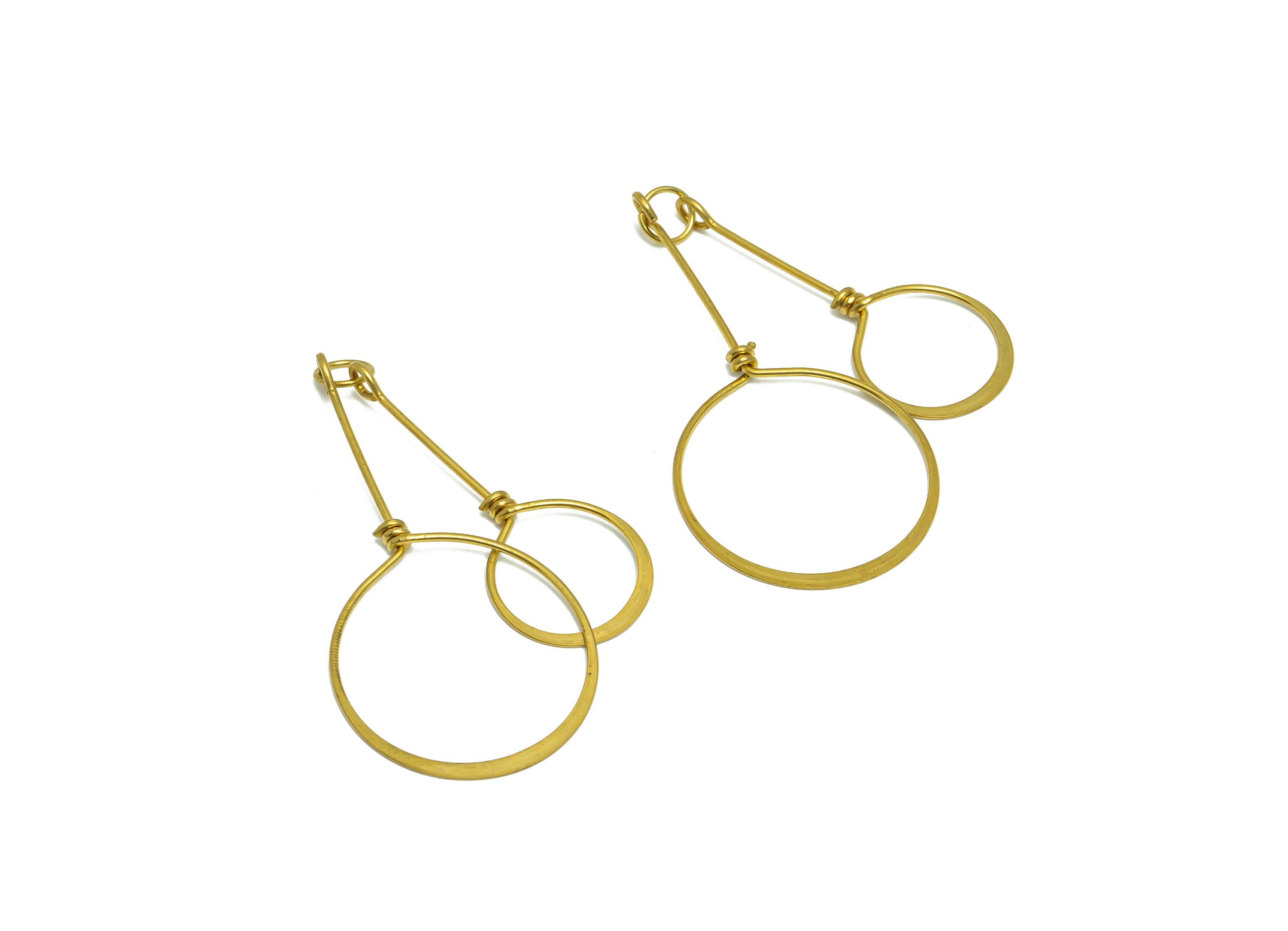 Hammered Wire Earring Charm - Round Wire Earring Charm - Hammered Circle Wire Dangle Earring Charm - 63x26x2.9mm - PP10151 - DOMEDBAZAAR