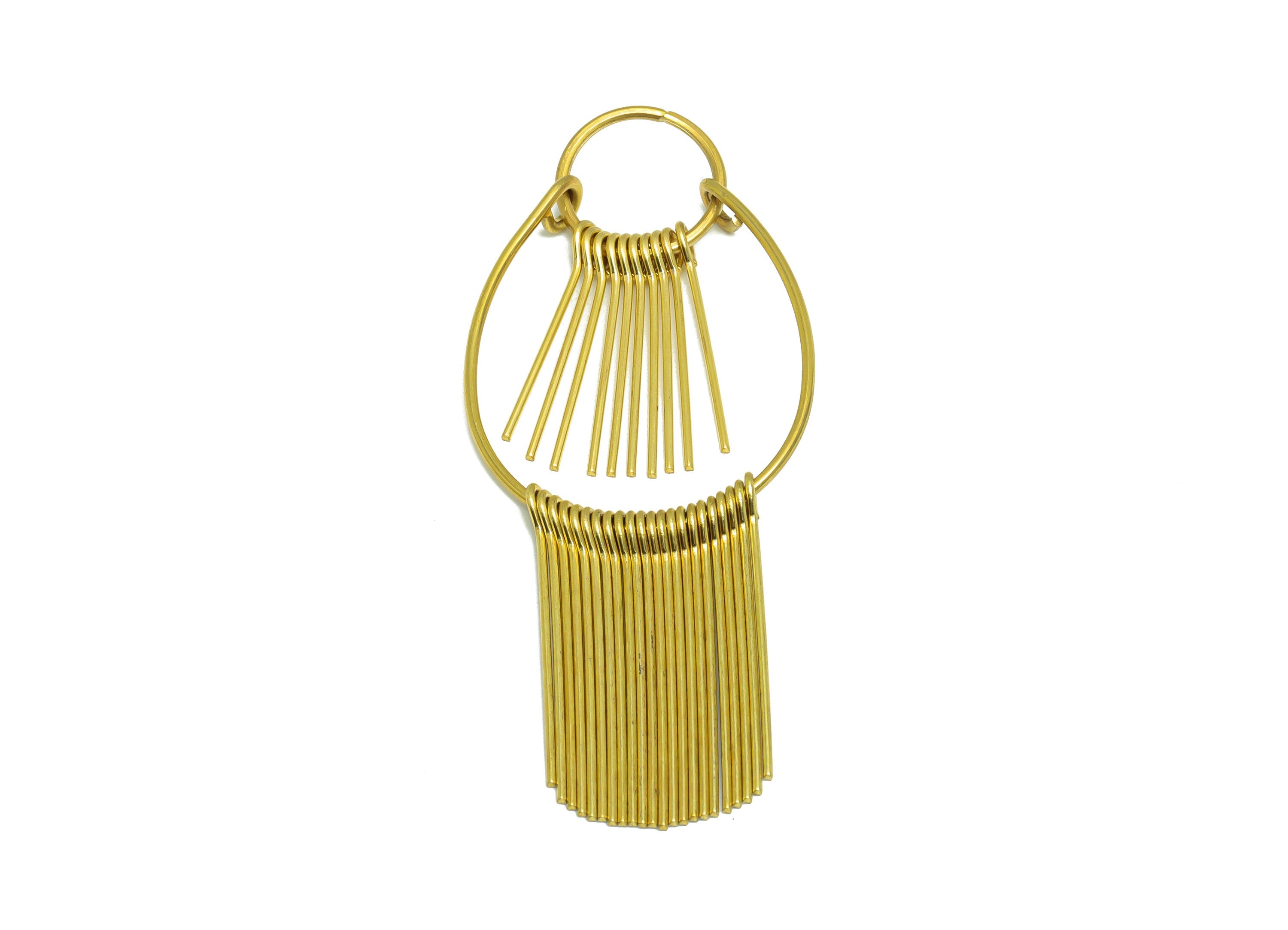 Drop Wire Tassel Earring Charm - Teardrop Wire Earring Charm - Interlock Fringe Oval Earring Tassel - Dangle Charm - 72.4x30x3.3mm - PP10154 - DOMEDBAZAAR