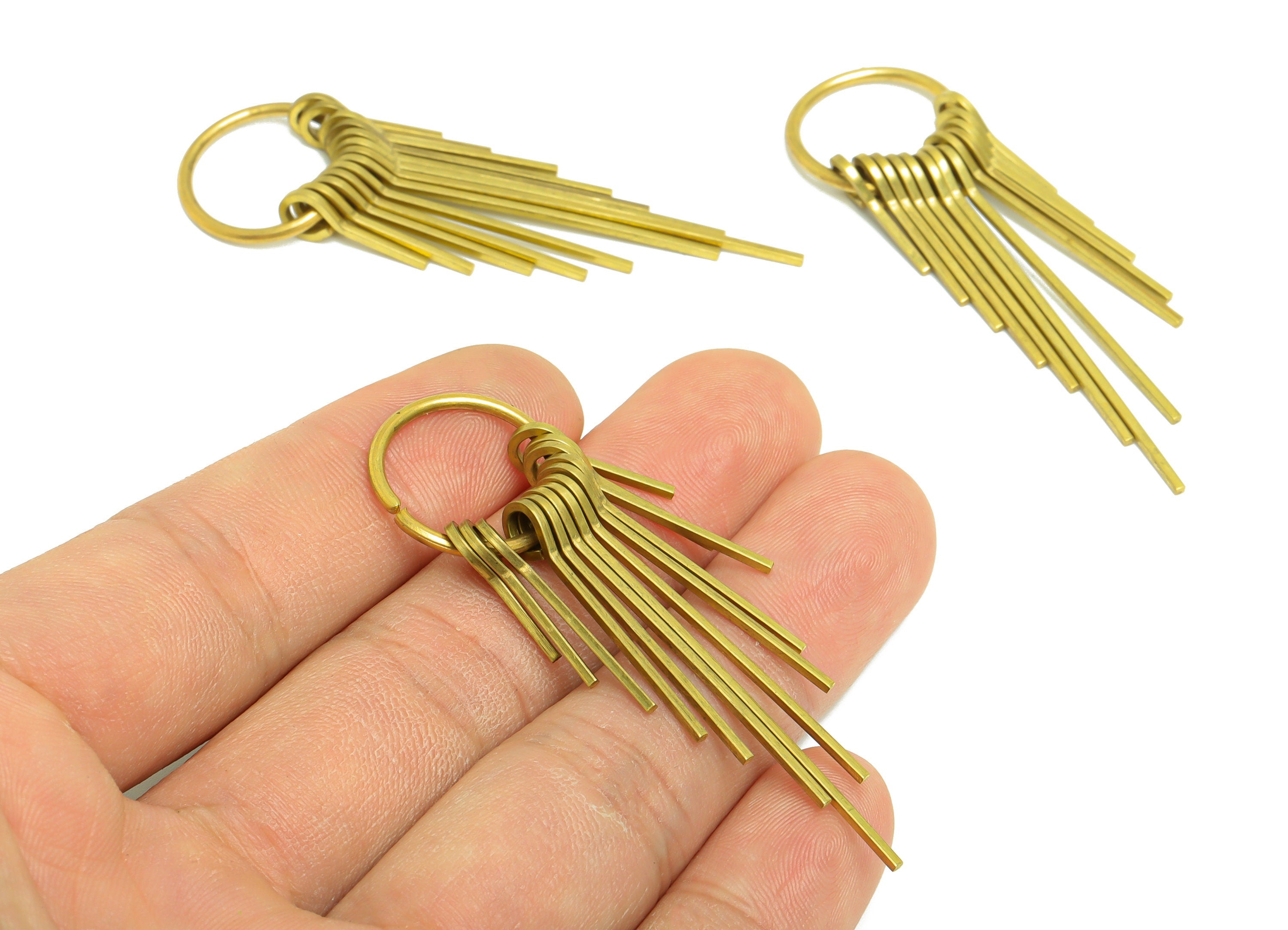 Hammered Wire Tassel Earring Charm - Round Wire Earring Charm - Circle Fringe Oval Earring Tassel - Dangle Charm - 62x17.9x5.7mm - PP10157 - DOMEDBAZAAR