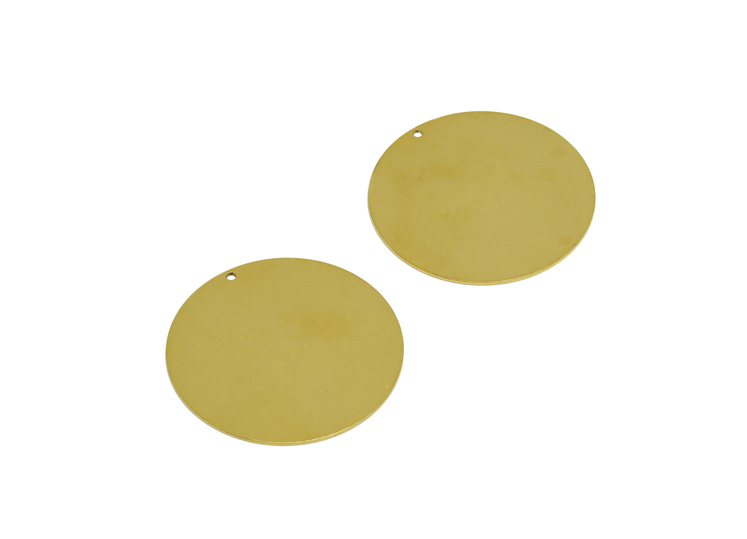 40mm Brass Round Earring Charm - Raw Brass Circle Pendant - Brass Geometry Charm - Stamping Blank - 40x40x0.7mm - PP10316 - DOMEDBAZAAR