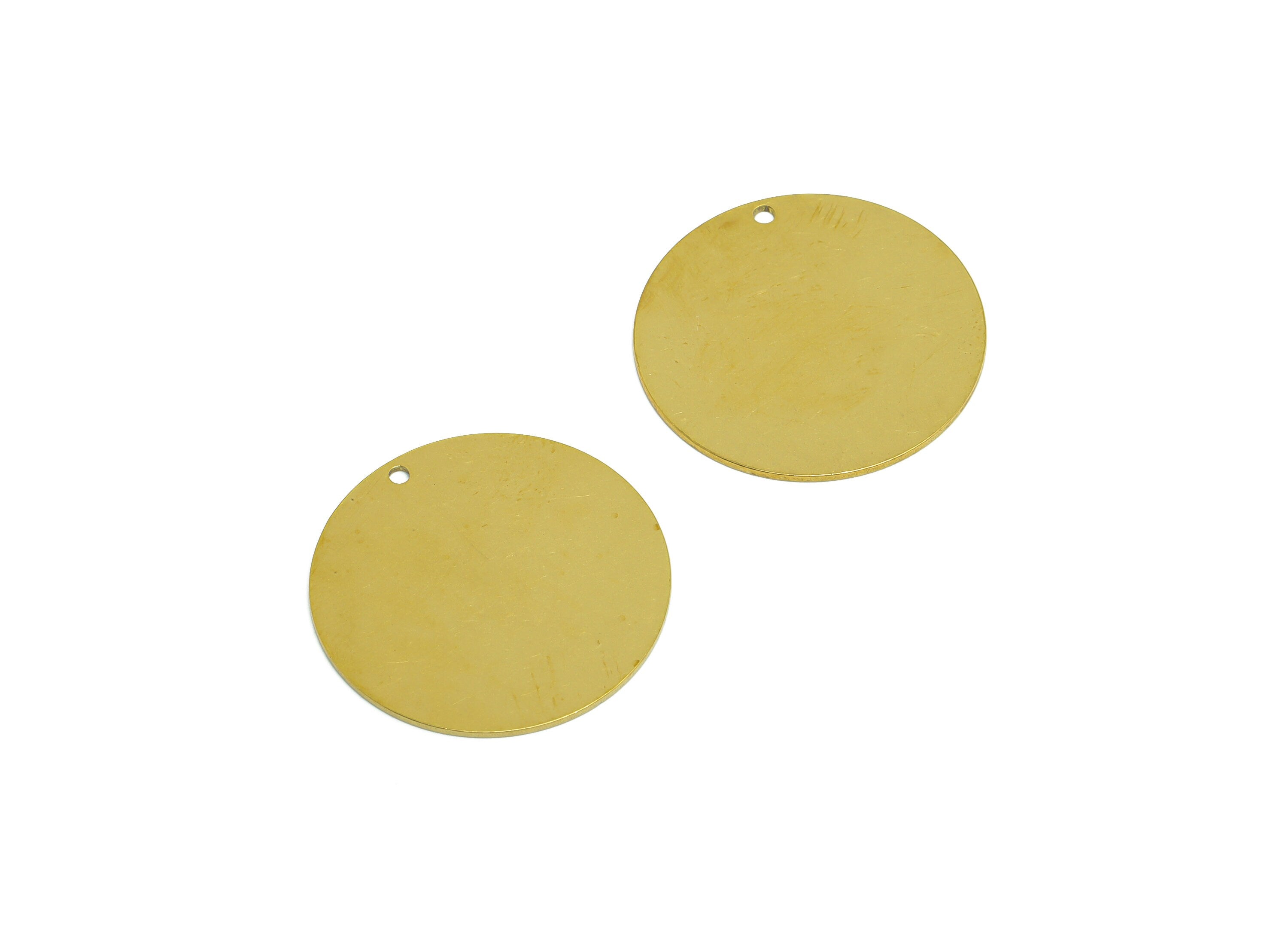 24mm Brass Round Earring Charm - Raw Brass Circle Pendant - Brass Geometry Charm - Stamping Blank Charm - 24x24x0.7mm - PP10315 - DOMEDBAZAAR