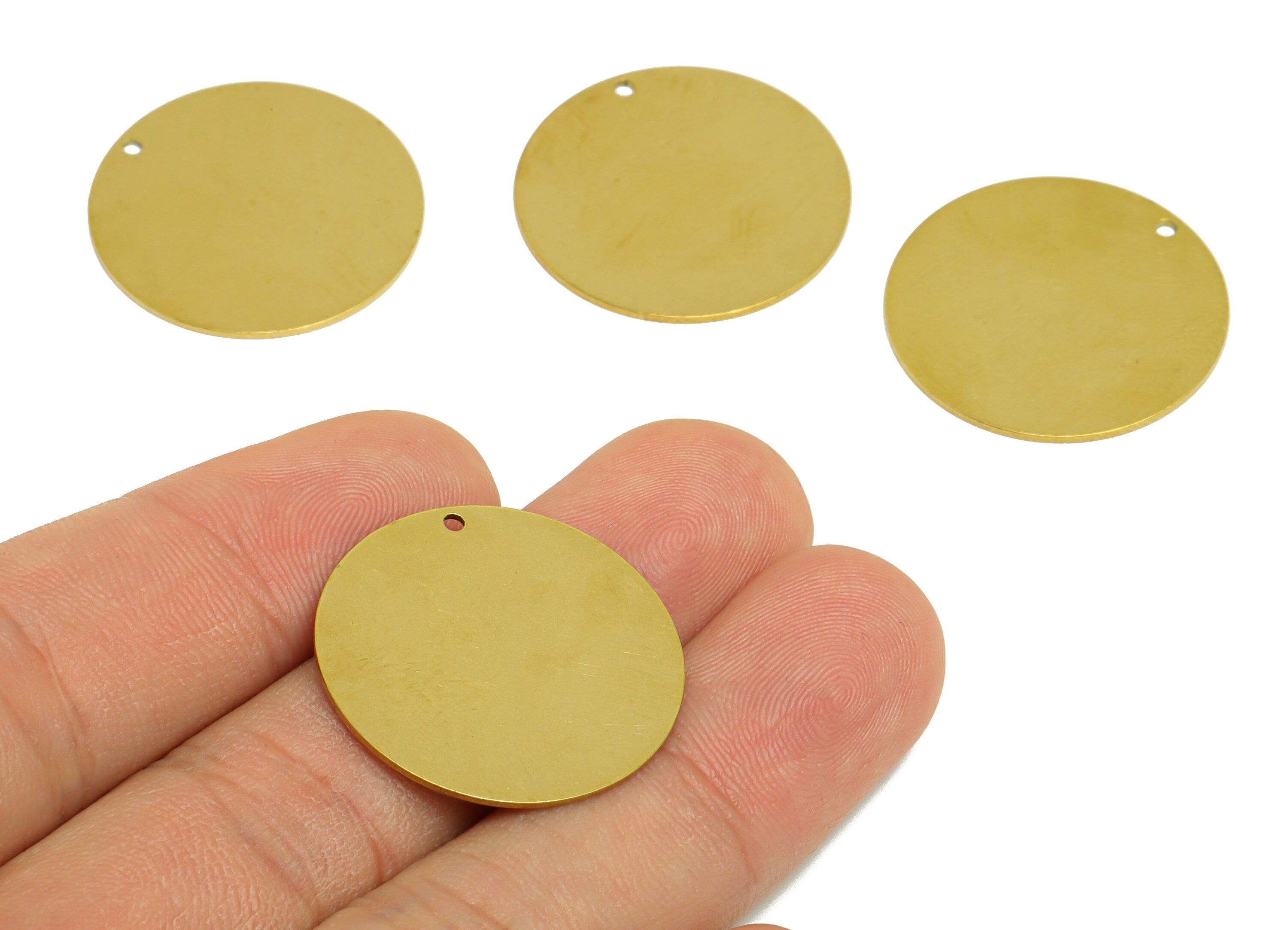 24mm Brass Round Earring Charm - Raw Brass Circle Pendant - Brass Geometry Charm - Stamping Blank Charm - 24x24x0.7mm - PP10315 - DOMEDBAZAAR