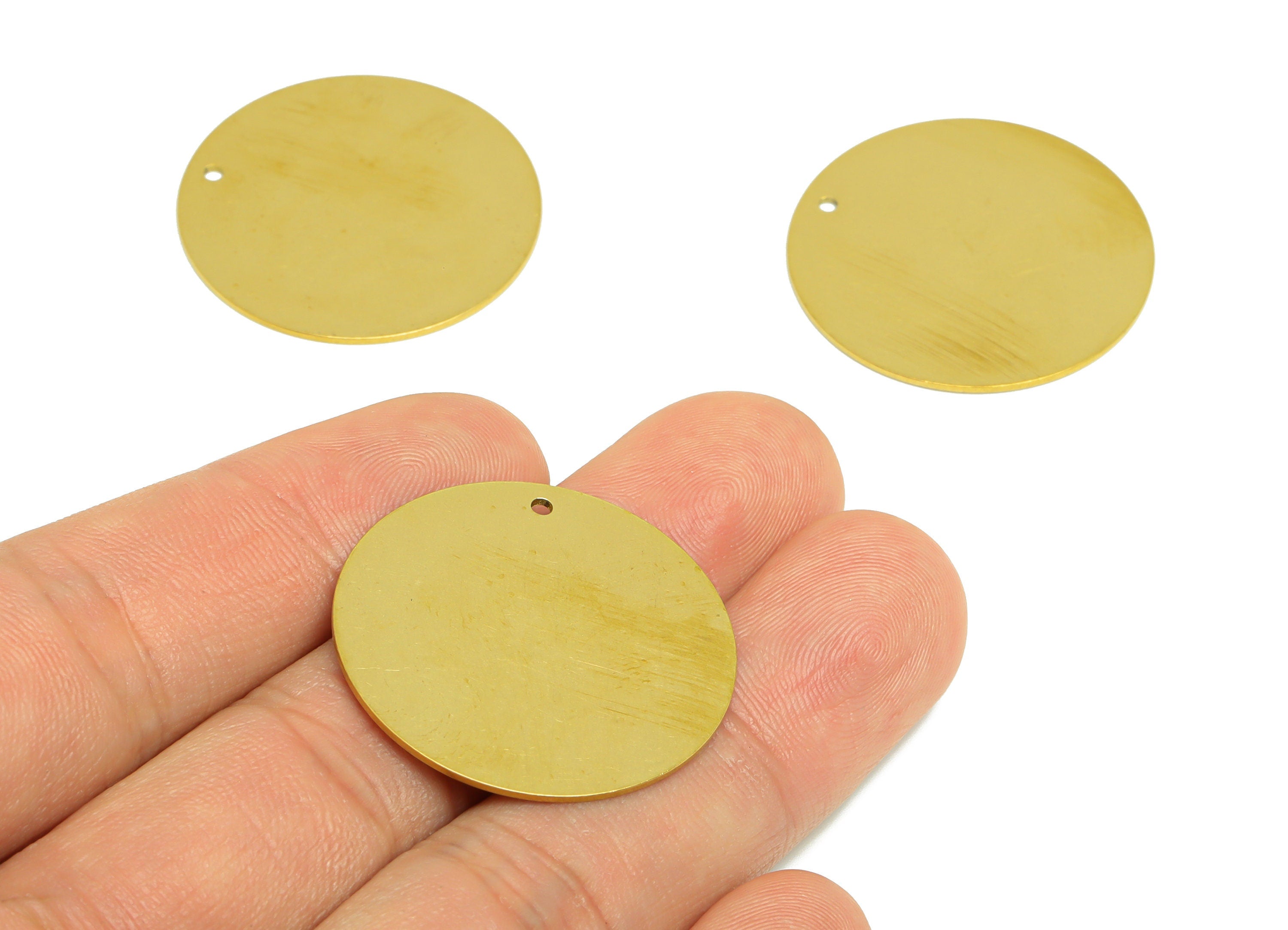 30mm Brass Round Earring Charm - Raw Brass Circle Pendant - Brass Geometry Charm - Stamping Blank Charm - 30x30x0.8mm - PP10313 - DOMEDBAZAAR