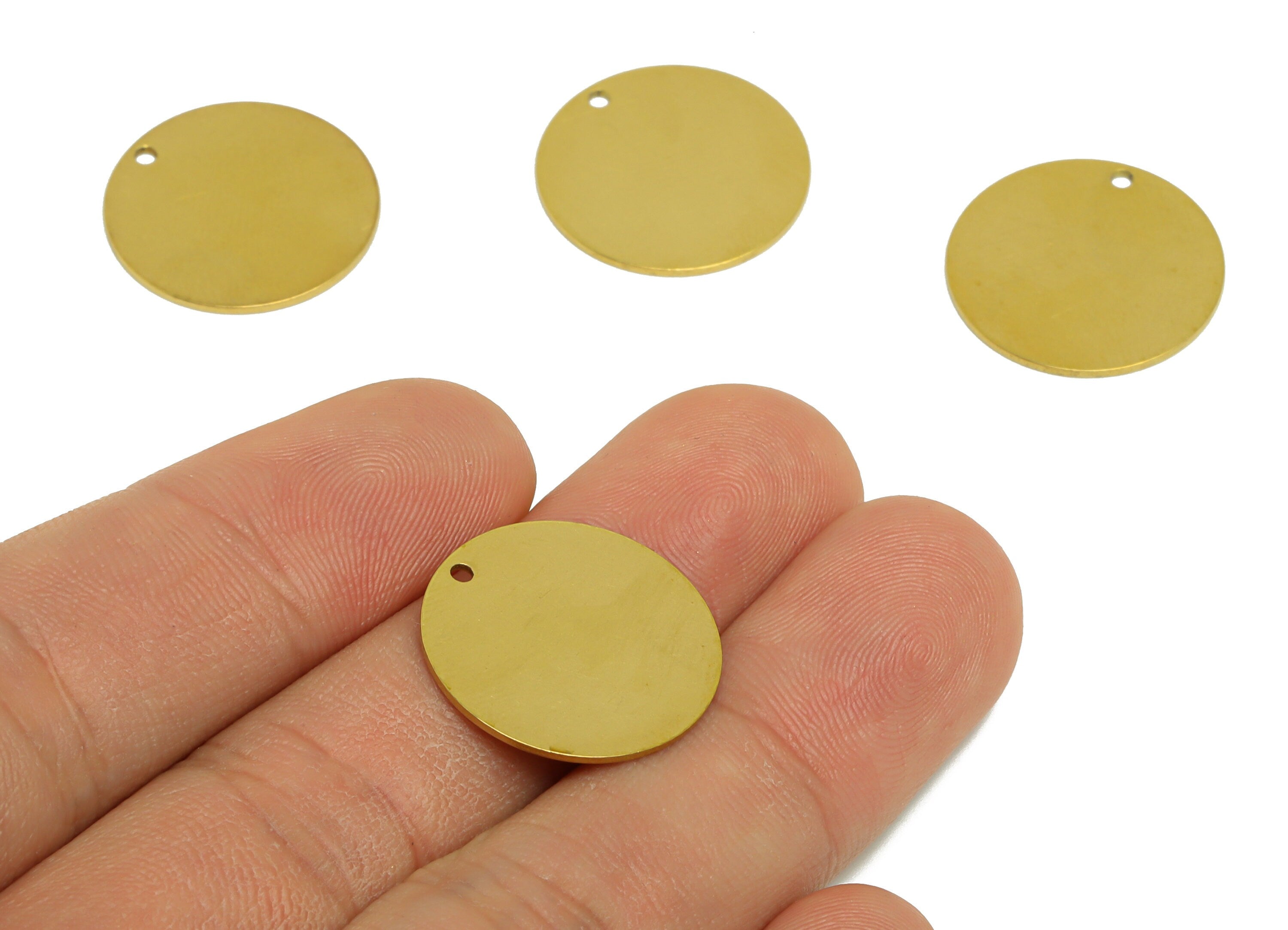 20mm Brass Round Earring Charm - Raw Brass Circle Pendant - Brass Geometry Charm - Stamping Blank Charm - 20x20x0.7mm - PP10317 - DOMEDBAZAAR