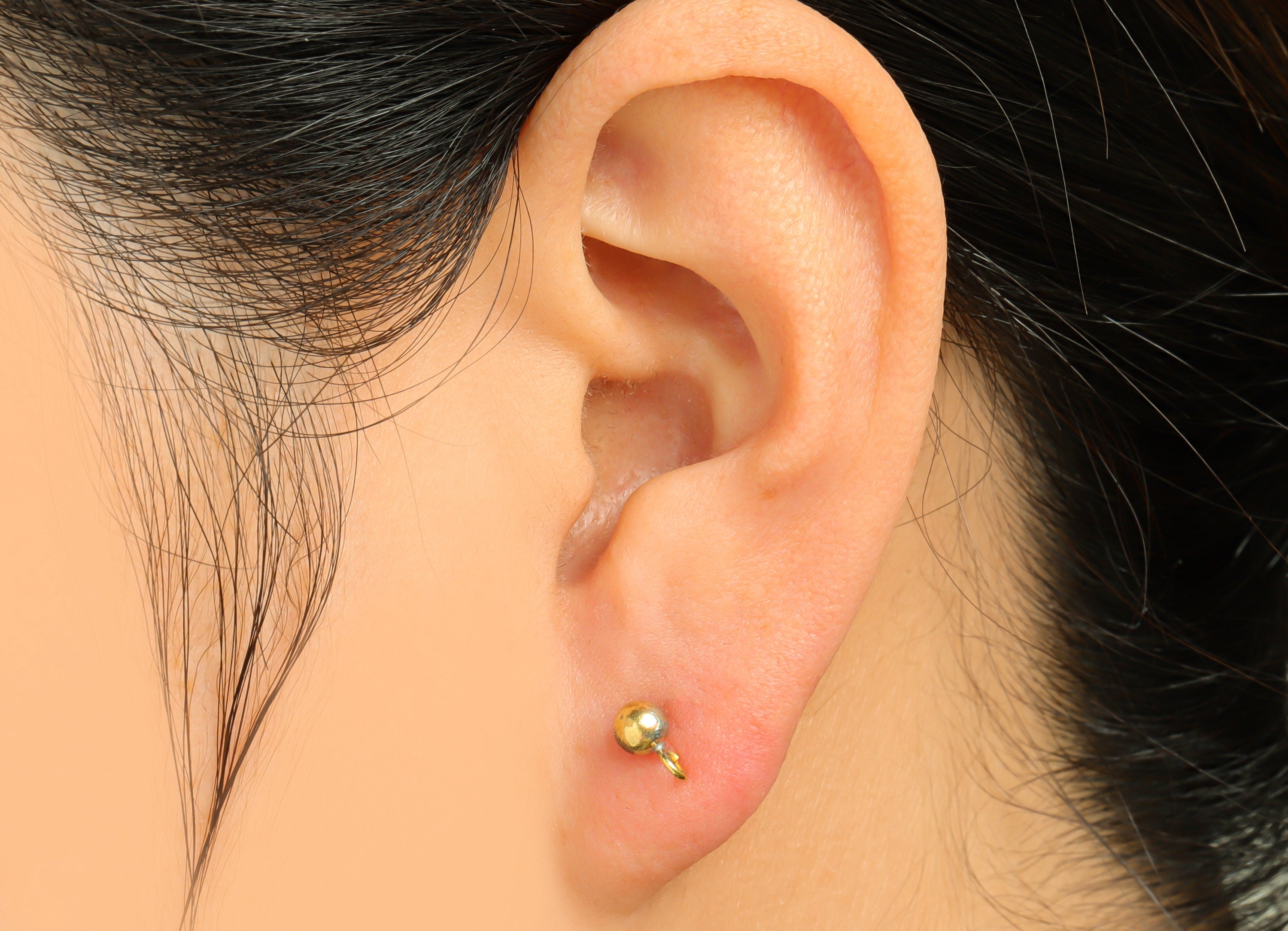 4mm Ball Stud Earrings With Loop - Brass Ball Pad Stud - Brass Bead Earring Post- Earring Open Loop - Jewelry Supplies - 16x7x4mm -PP9899-4 - DOMEDBAZAAR