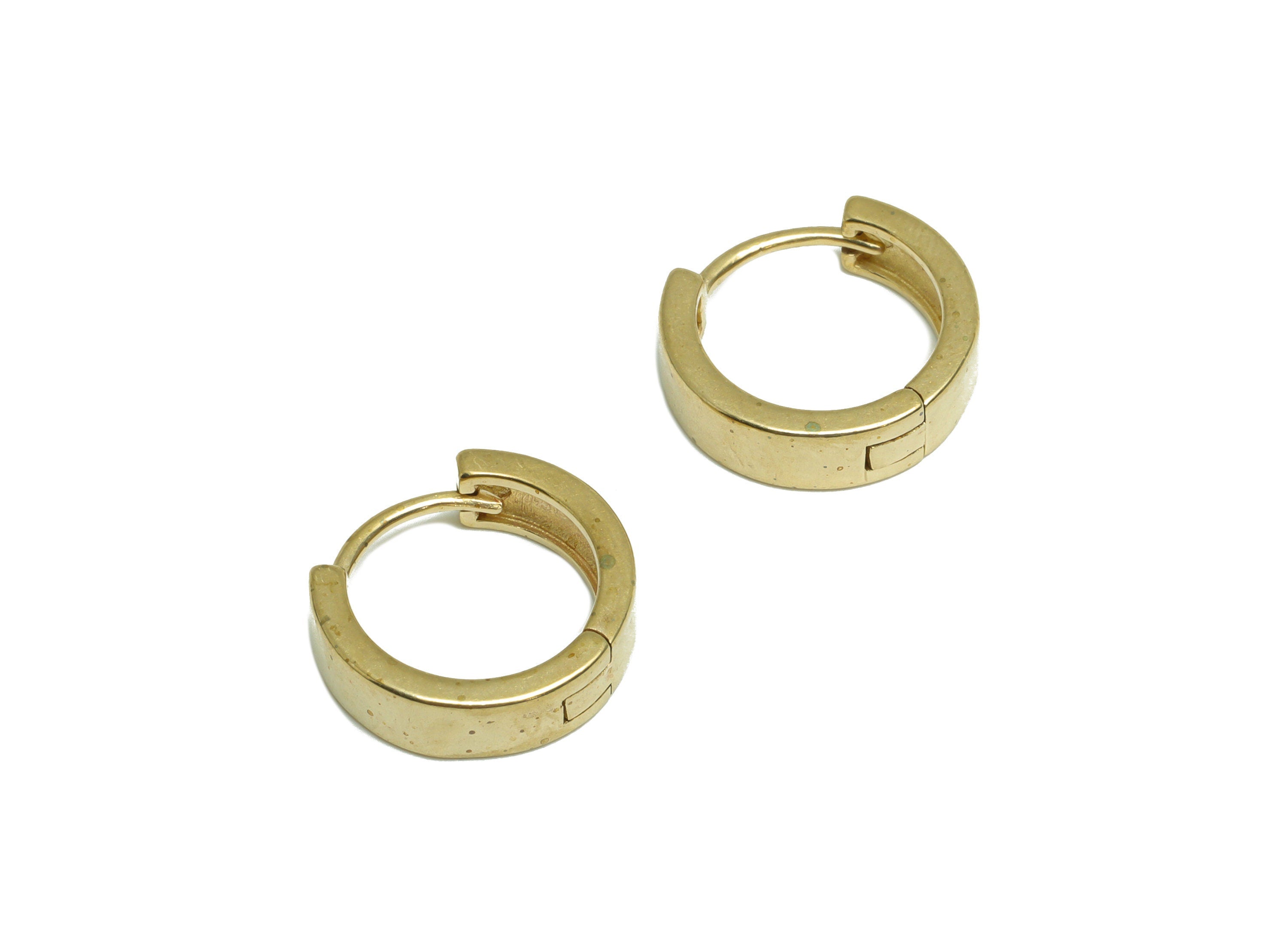 Brass Thick Huggie Hoop Earring - Raw  Brass Wide Hoop Earring - Brass Huggie Earring With Hole - Mini Teardrop Earring - 14x13x4mm - PP9979 - DOMEDBAZAAR