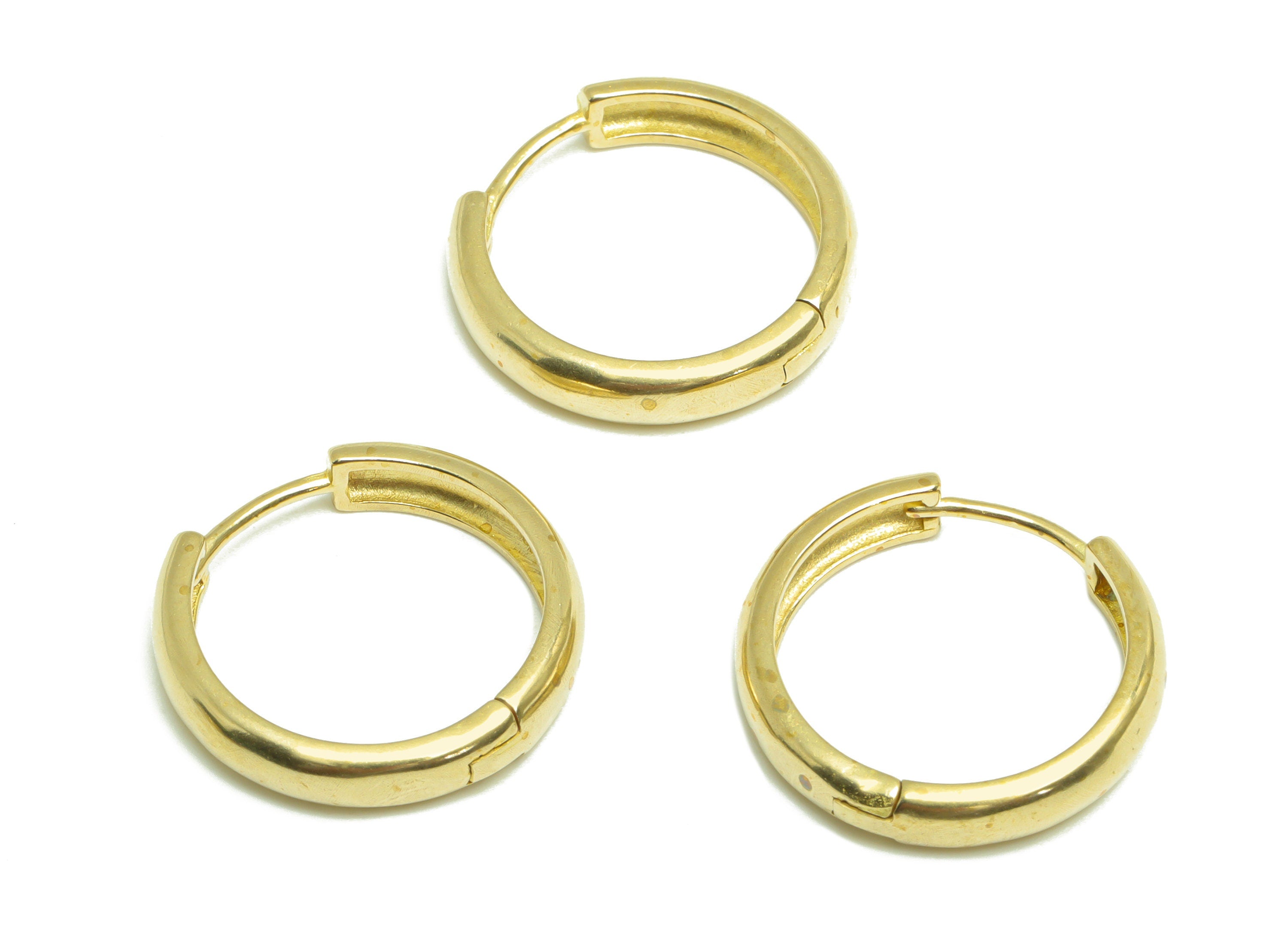 Brass Huggie Hoop Earring - Brass Hoop Round Earring - Brass Clasp Huggie Earring - Brass Earring Hoop - 20x19x4mm - PP9901 - DOMEDBAZAAR
