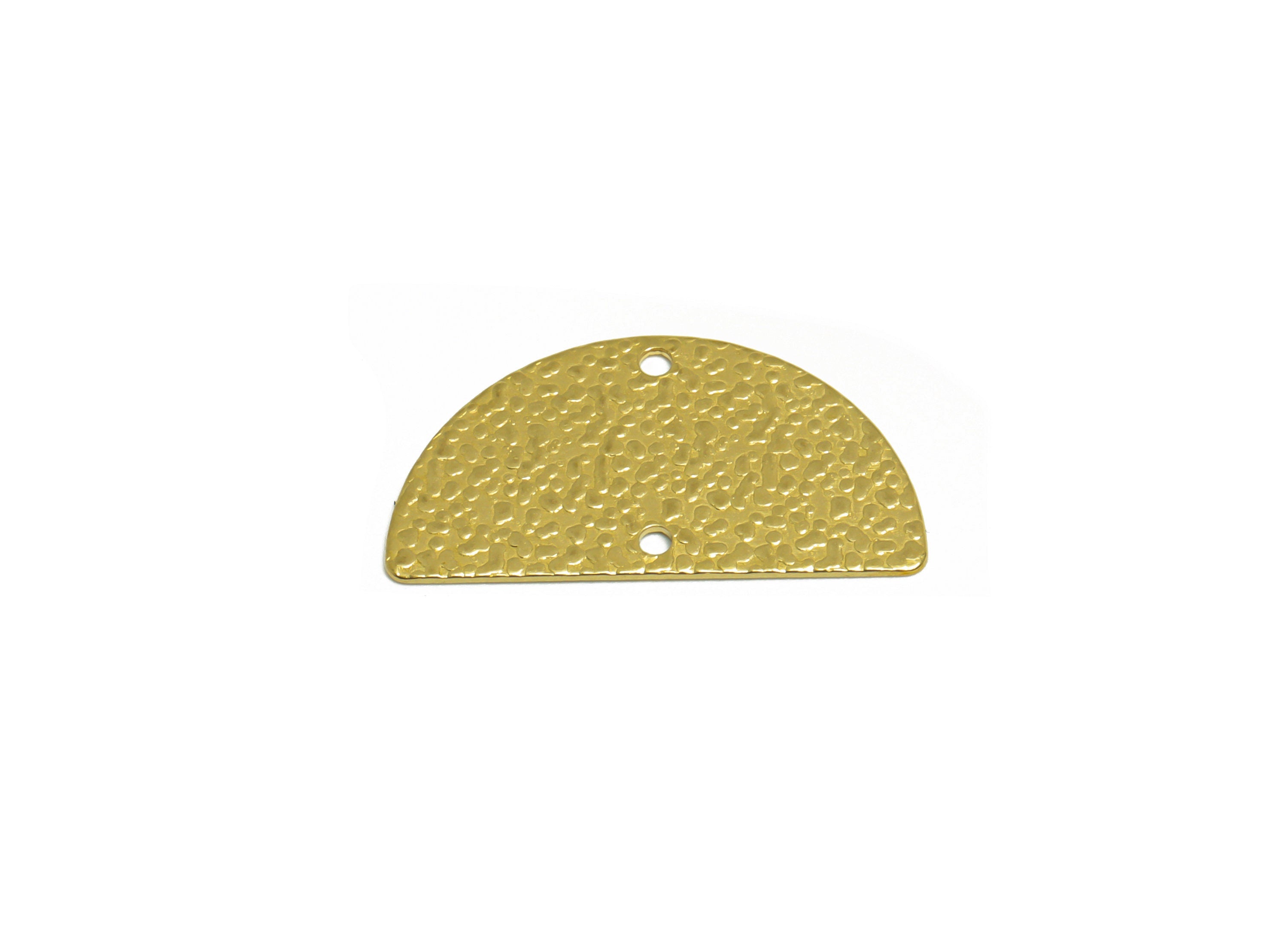 Half Moon Earring Connector - Raw Brass Textured Semi Circle Earring Charm - Brass Half Moon Pendant - Earring Finding - 24x13x1mm - PP10212 - DOMEDBAZAAR