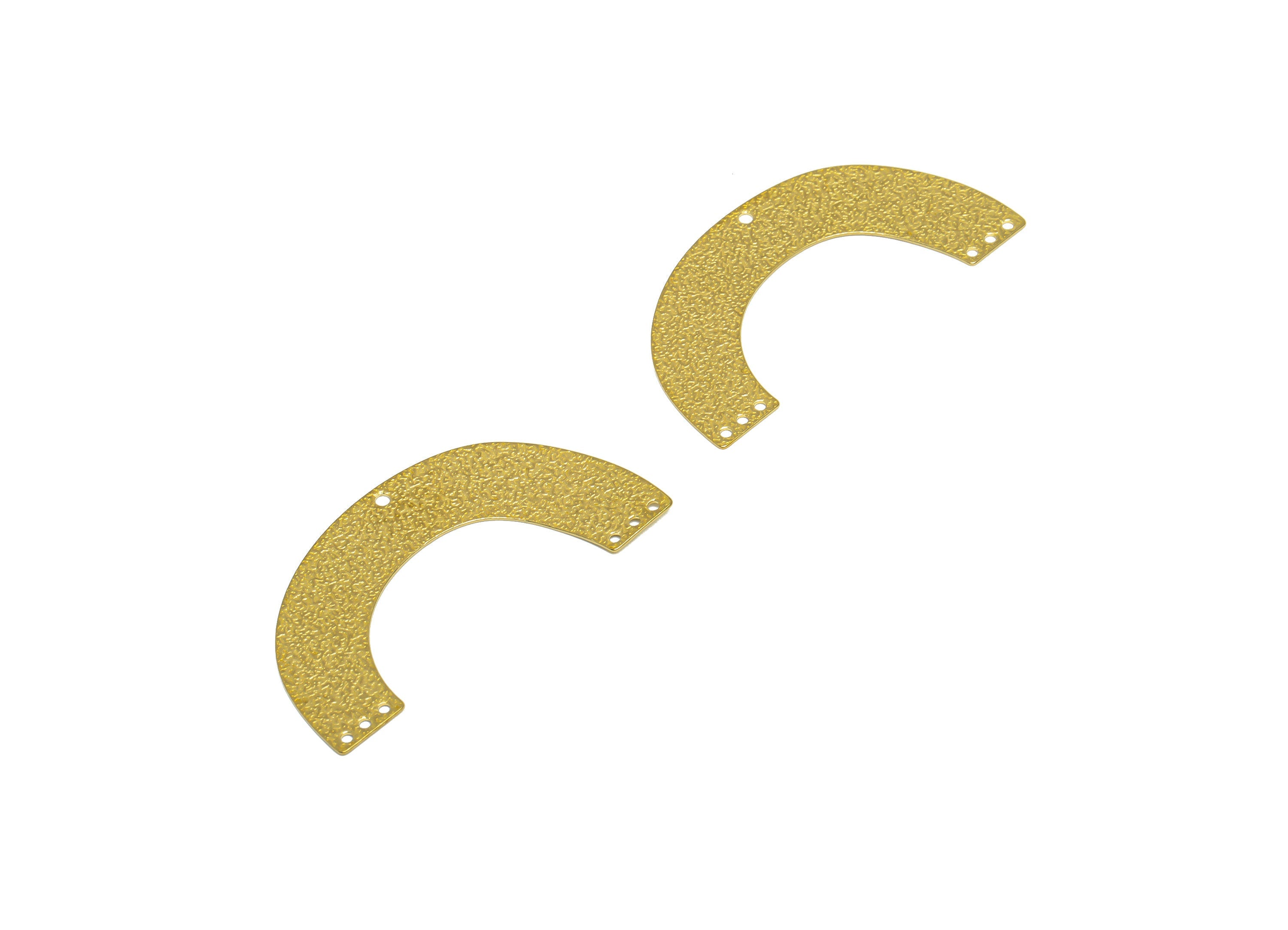 Brass Arc Earring Connector With Loop - Raw Brass Textured Semi Circle Earring Connector - Brass Textured Domed Pendant - 40x23x1mm -PP10270 - DOMEDBAZAAR