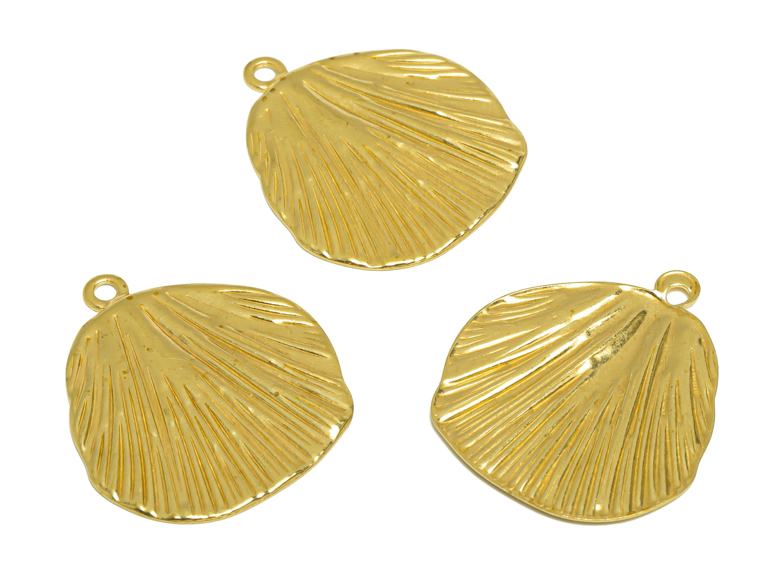 Textured Round Earring Charm - Raw Brass Geometry Earring Charm - Brass Textured Circle Pendant - Earring Finding - 32x27x0.9mm - PP10268 - DOMEDBAZAAR