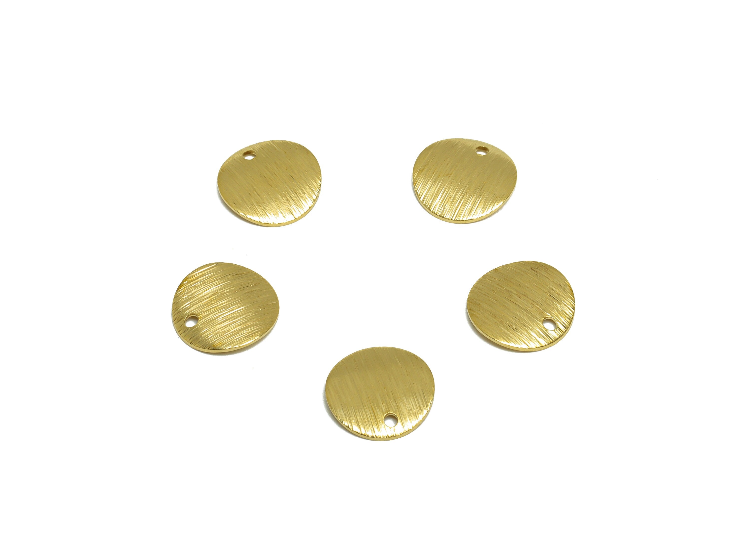 Brass Round Earring Charm - Raw Brass Bent Circle Earring Charm - Brass Textured Circle Earring Charm - Earring Finding - 12x12x1mm -PP10220 - DOMEDBAZAAR