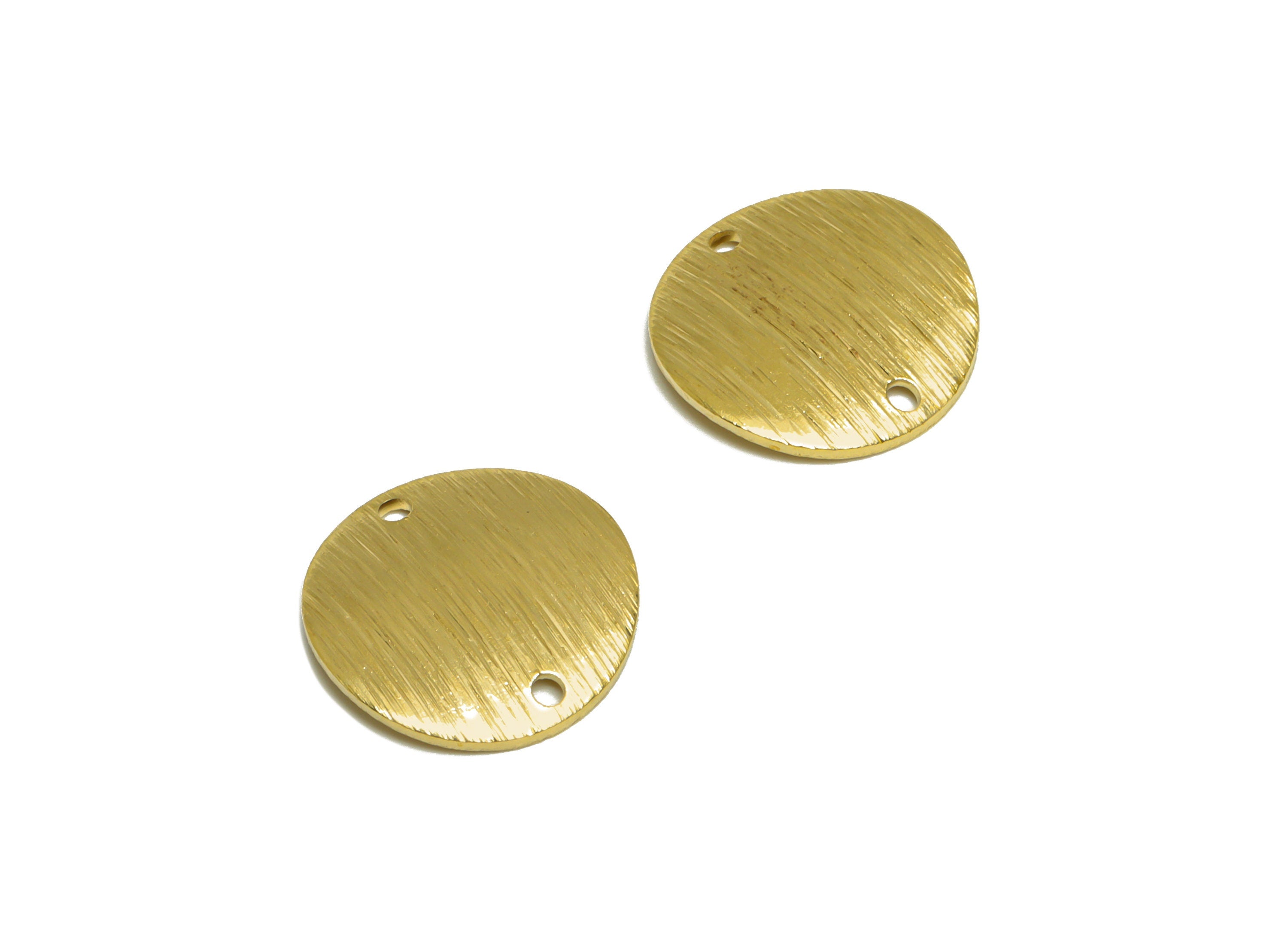 Brass Curved Round Earring Connector - Raw Brass Bent Circle Earring Charms - Brass Geometry Charm - Earring Finding - 15x15x2mm - PP10282 - DOMEDBAZAAR