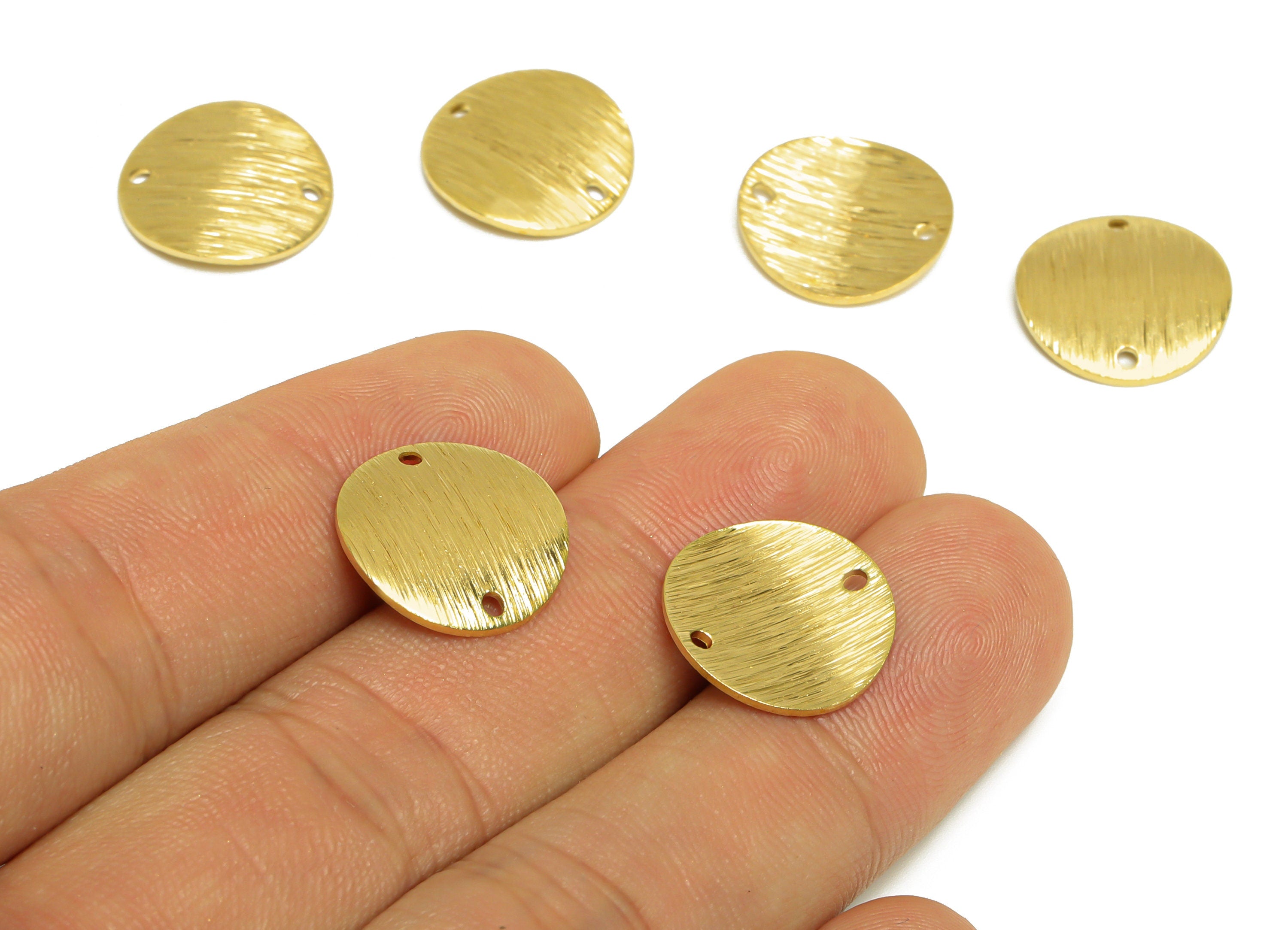 Brass Curved Round Earring Connector - Raw Brass Bent Circle Earring Charms - Brass Geometry Charm - Earring Finding - 15x15x2mm - PP10282 - DOMEDBAZAAR
