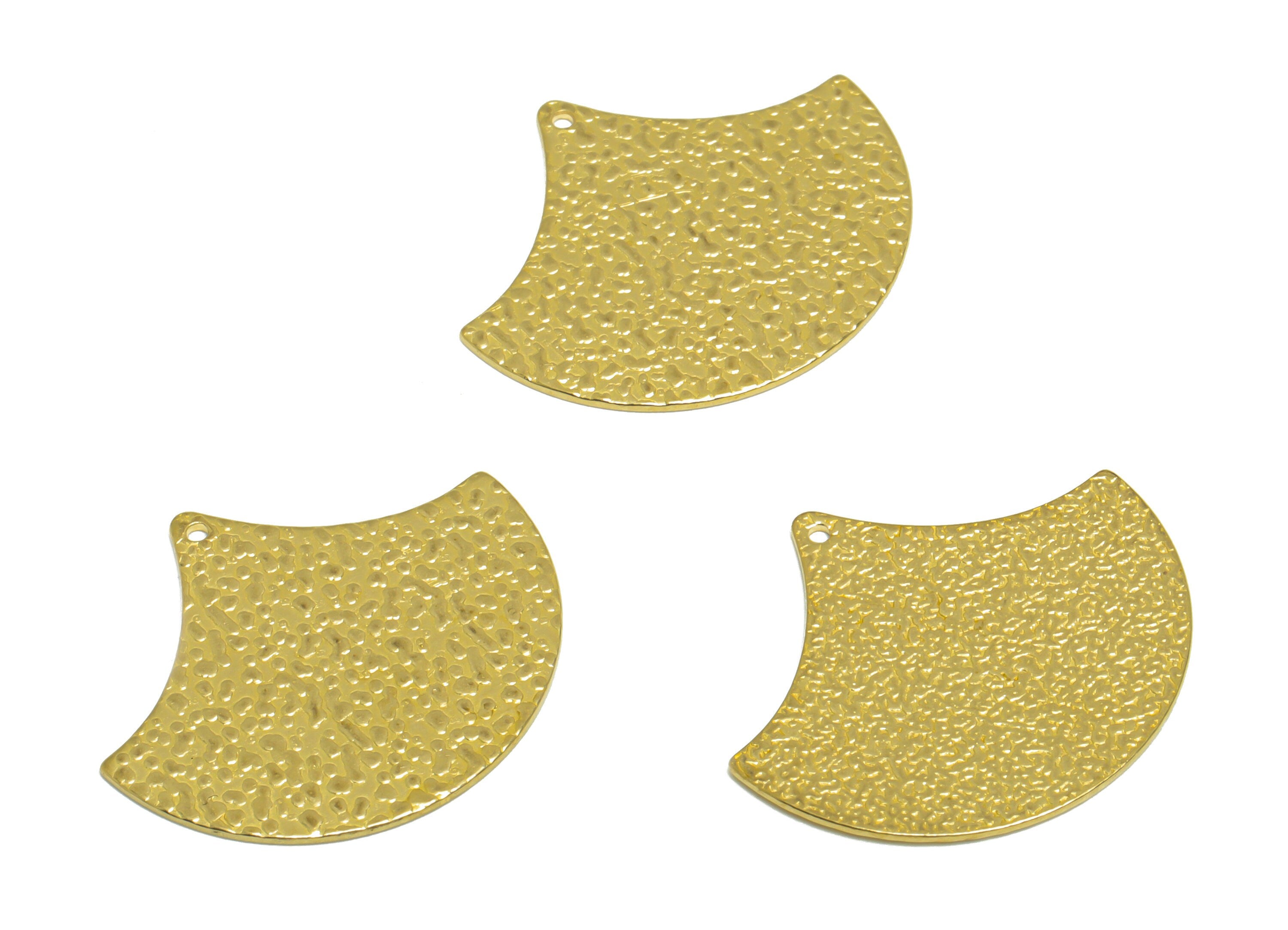 Brass Textured Earring Charm - Raw Brass Textured Geometry Earring Charm - Brass Geometry Pendant - Earring Finding - 23x20x0.65mm - PP10234 - DOMEDBAZAAR