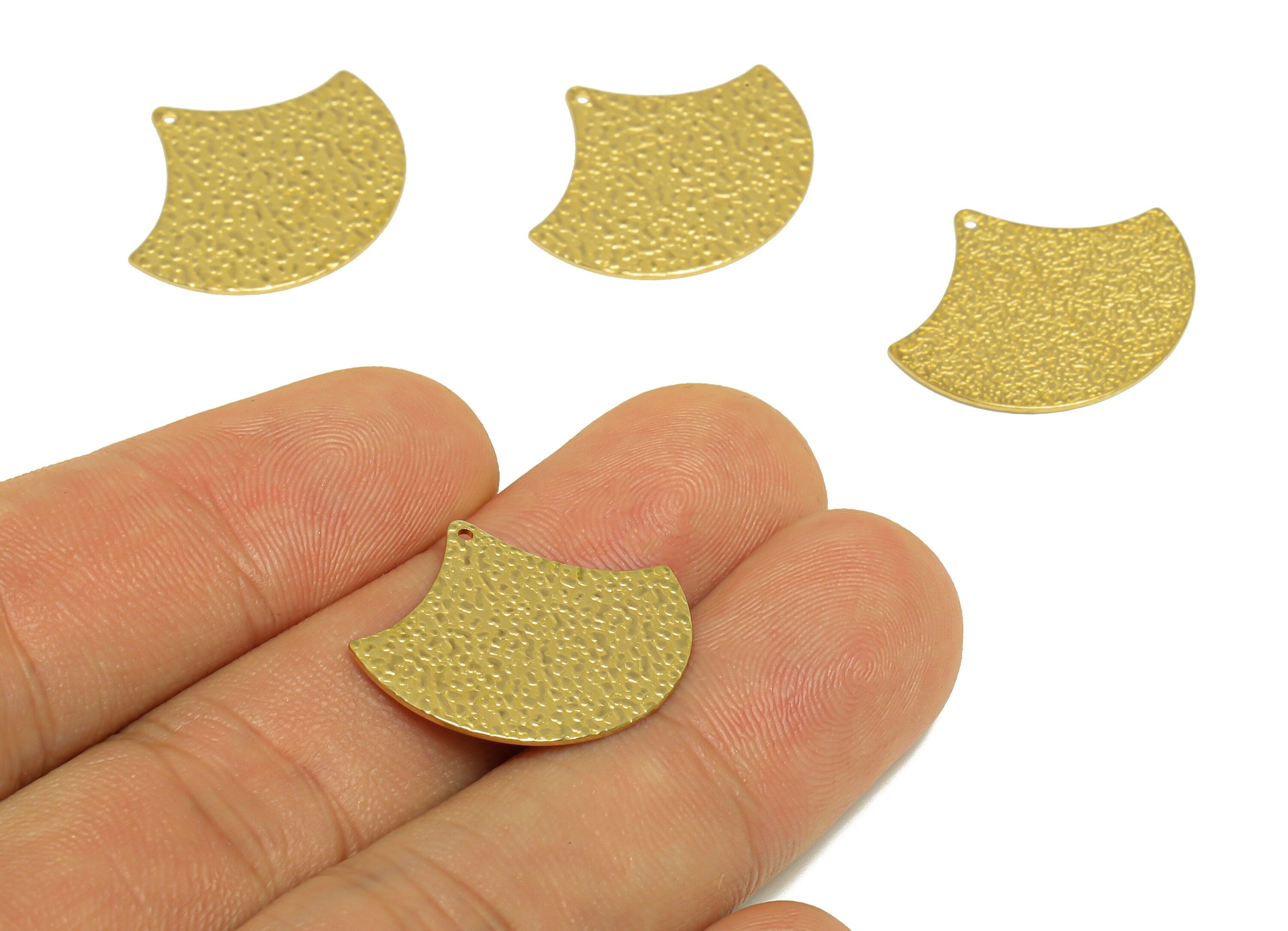 Brass Textured Earring Charm - Raw Brass Textured Geometry Earring Charm - Brass Geometry Pendant - Earring Finding - 23x20x0.65mm - PP10234 - DOMEDBAZAAR