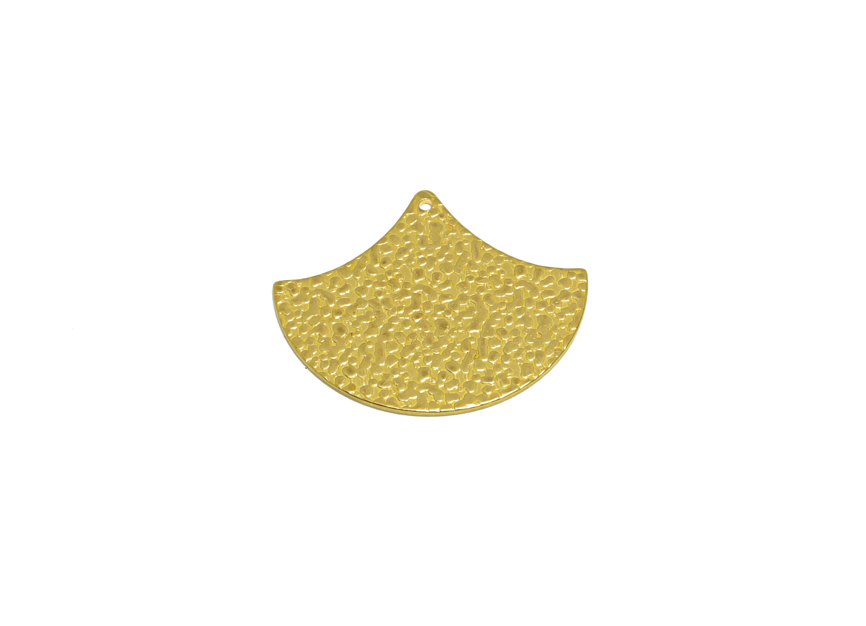 Brass Textured Earring Charm - Raw Brass Textured Geometry Earring Charm - Brass Geometry Pendant - Earring Finding - 23x20x0.65mm - PP10234 - DOMEDBAZAAR