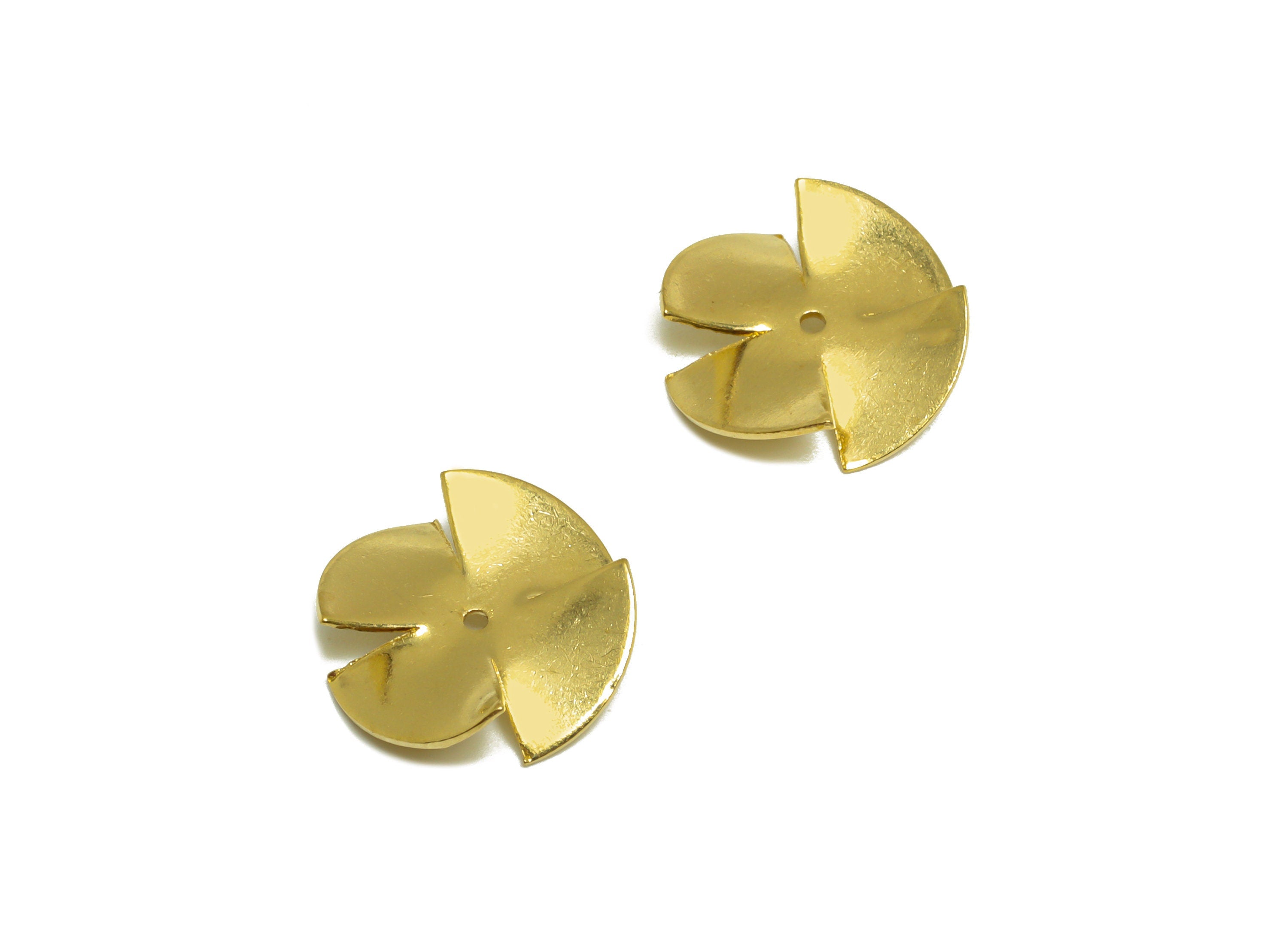 Brass Flower Earring Charm - Raw Brass Windmill Earring Charm - Brass Geometry Earring Charm - Earring Finding - 13.6x13.6x2mm - PP10298 - DOMEDBAZAAR